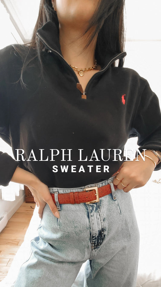 Authentic Ralph Lauren Black Oversized Knit Sweater