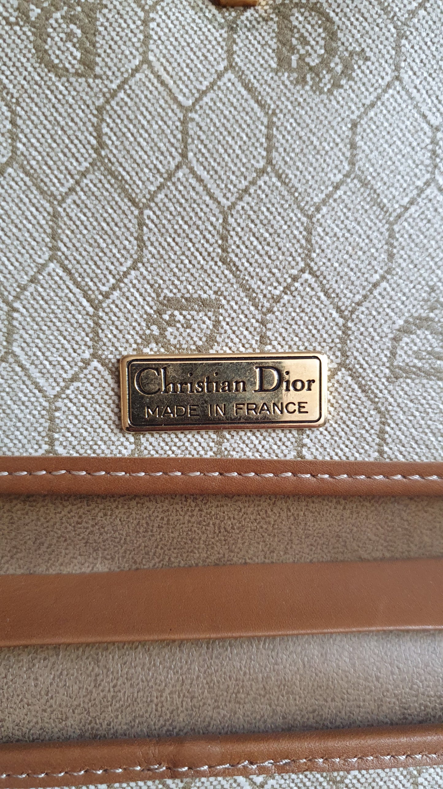 Authentic Vintage Dior Tan Purse with Versatile Chain