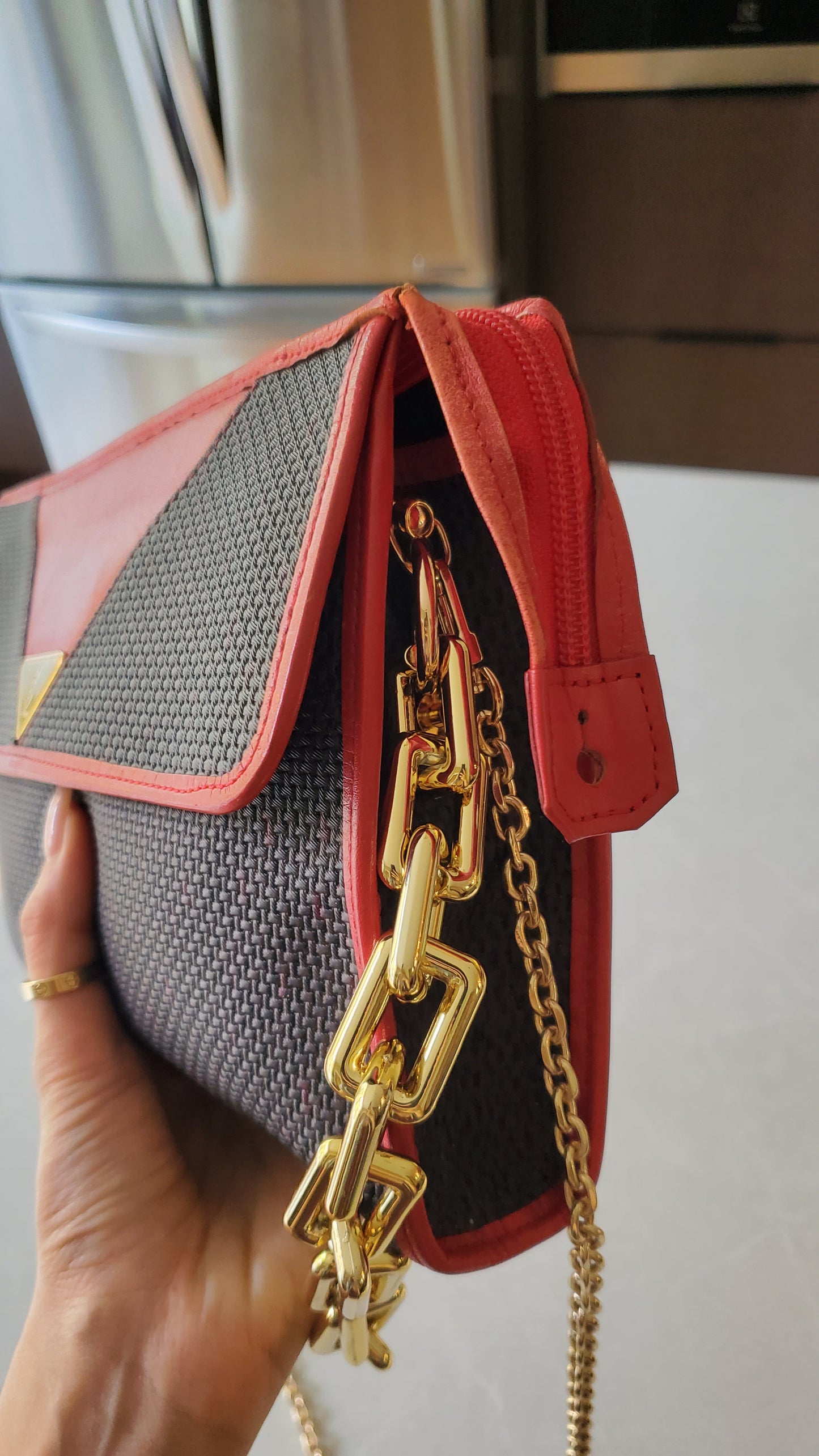 Authentic Vintage YSL Yves Saint Laurent Upcycle Red Purse on Chains
