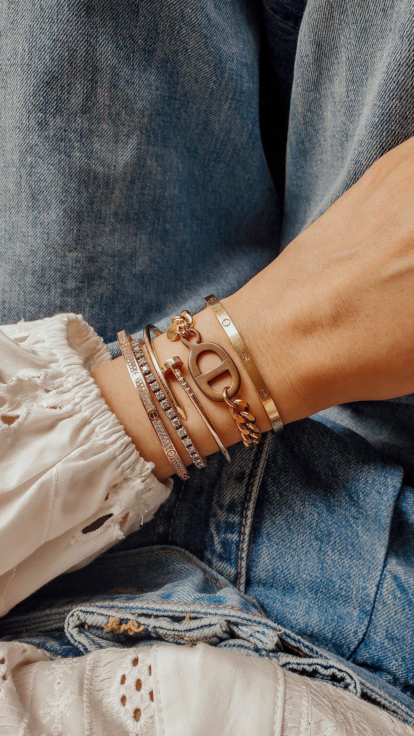 Authentic Vintage Dior Upcycle Gold Cuban Chain Bracelet