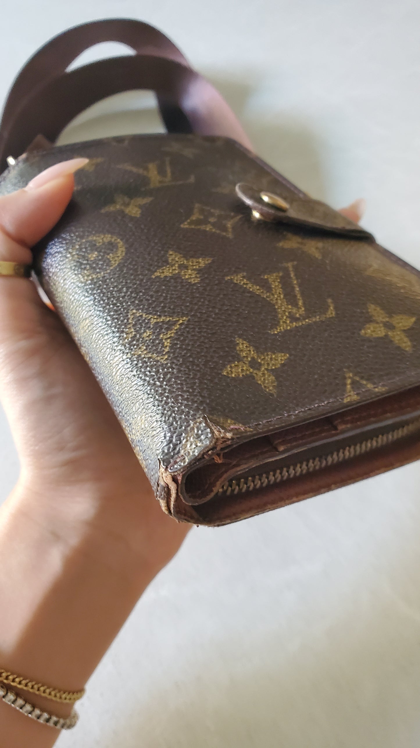 Authentic Vintage Louis Vuitton Upcycle Small Wallet on Strap