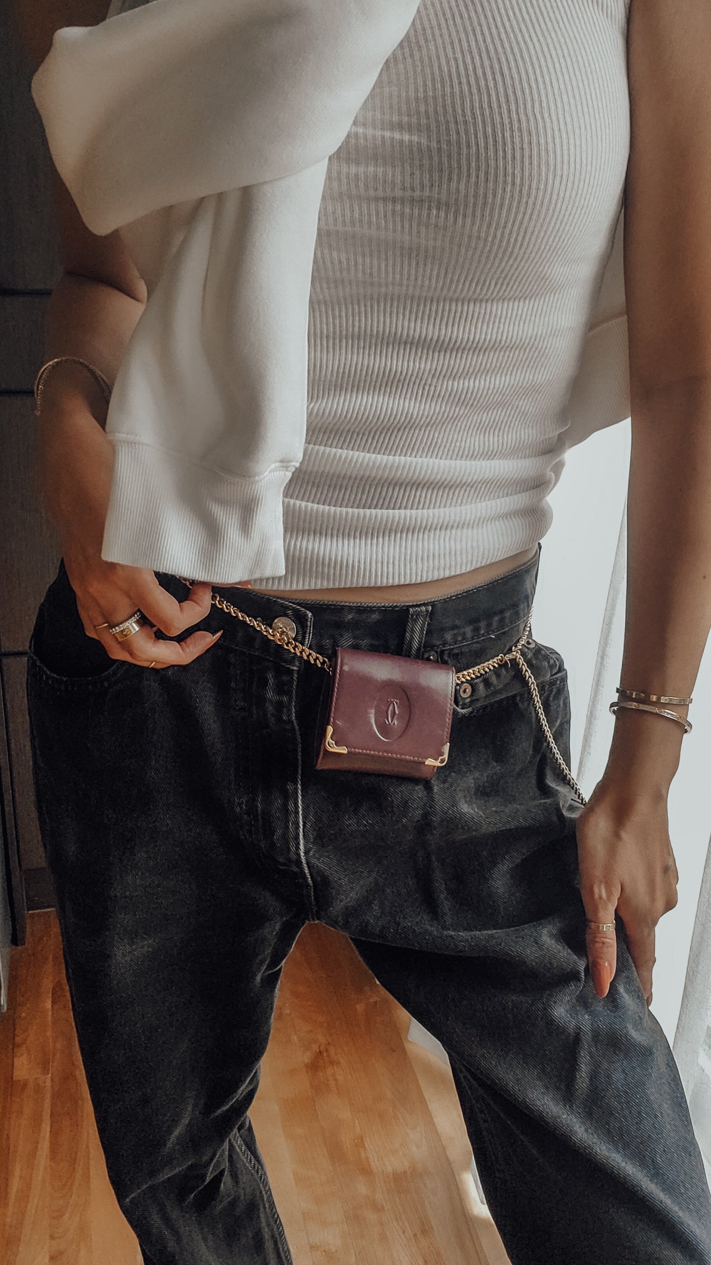 Authentic Vintage Cartier Upcycle Mini Pouch on Chain