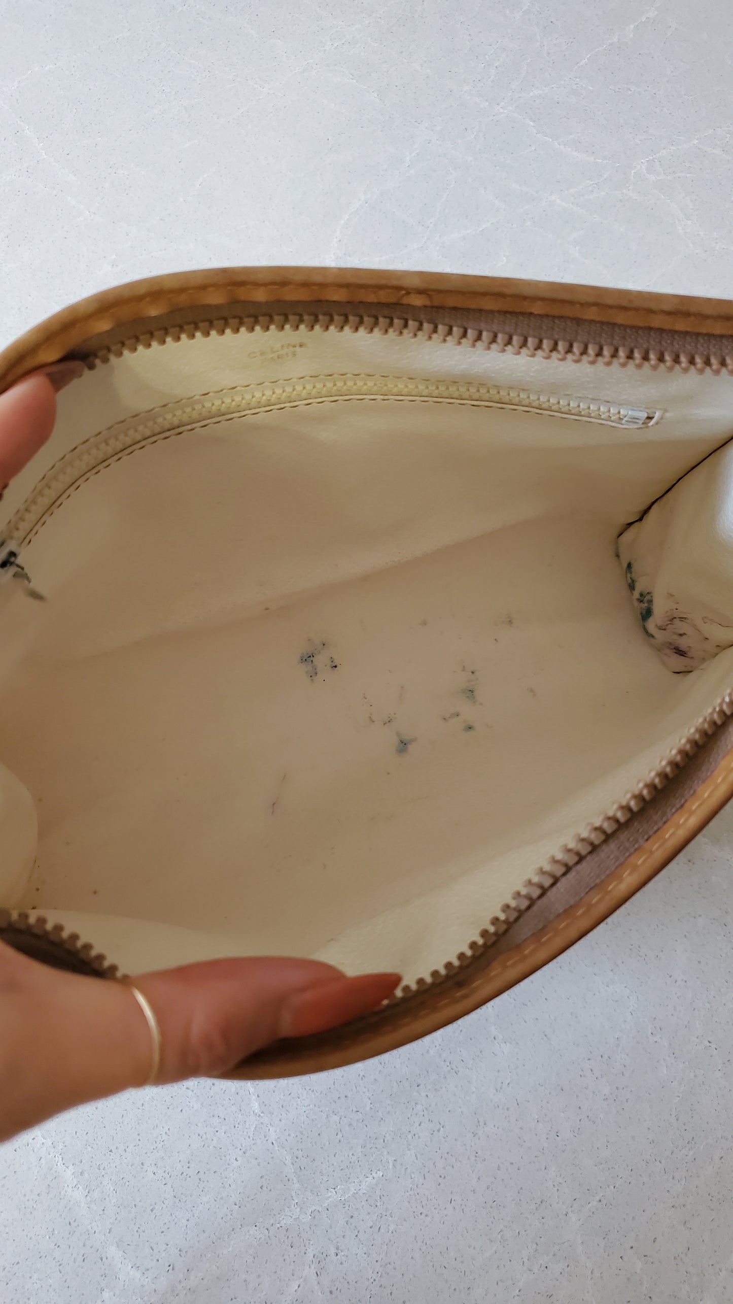 Authentic Vintage Celine Upcycle White Purse on Chain