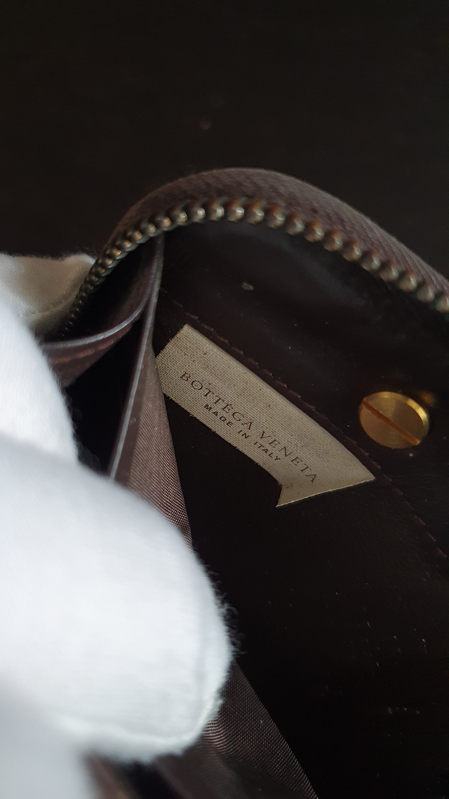 Authentic Bottega Veneta Upcycle Brown Zip Wallet with Two Handles
