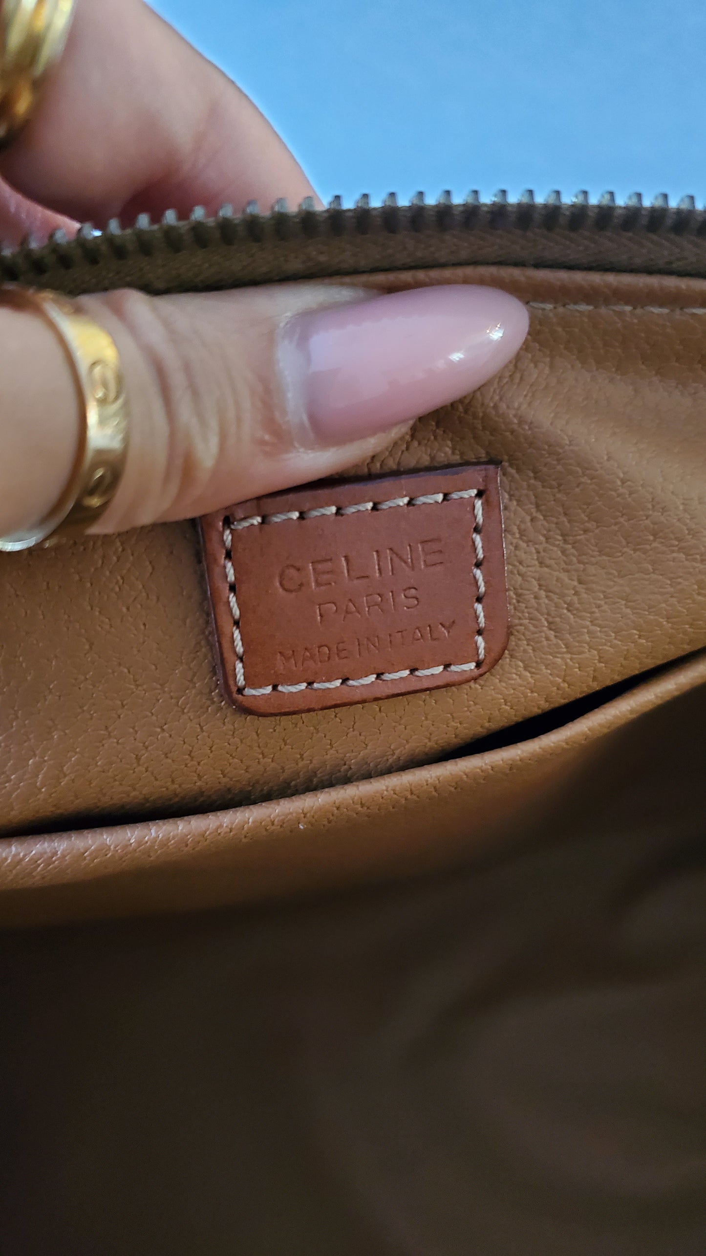 Authentic Vintage Celine Upcycle Medium Pouch on Strap