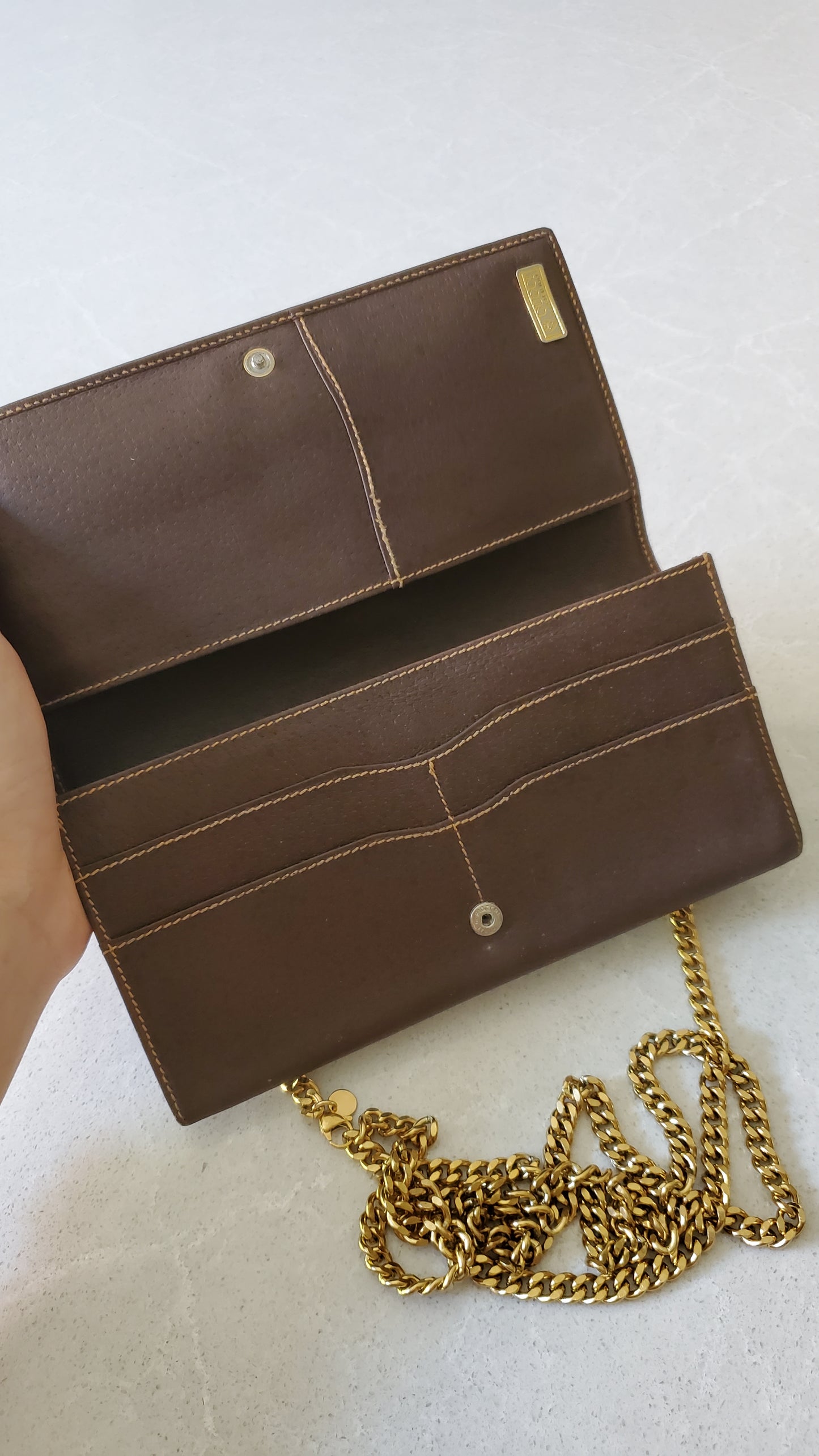 Authentic Vintage Gucci Upcycle Long Wallet on Chain & Strap