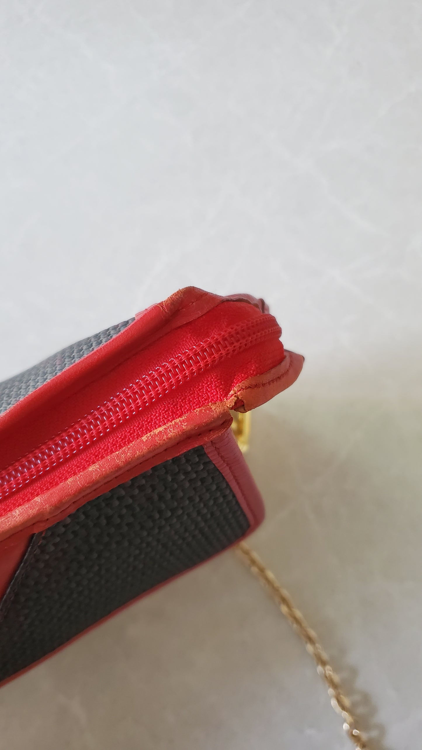 Authentic Vintage YSL Yves Saint Laurent Upcycle Red Purse on Chains