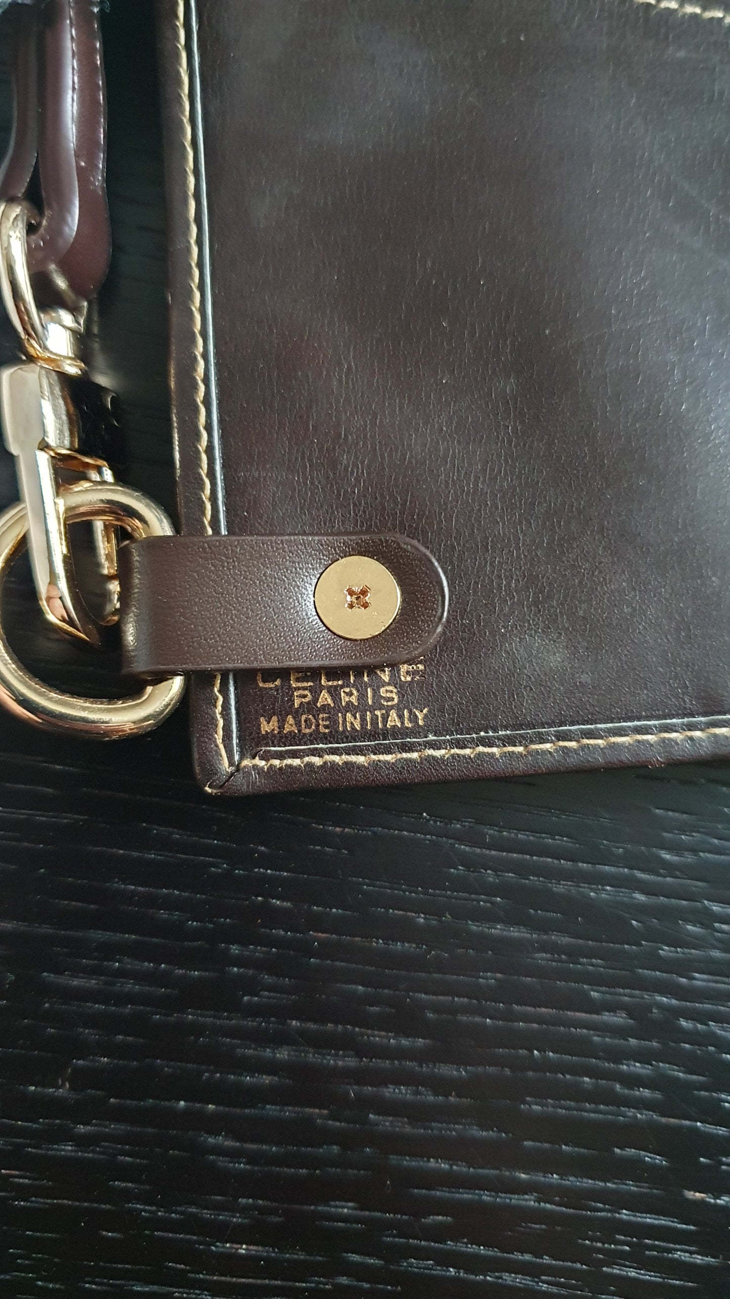 Authentic Vintage Celine Upcycle Wallet with Shoulder Strap