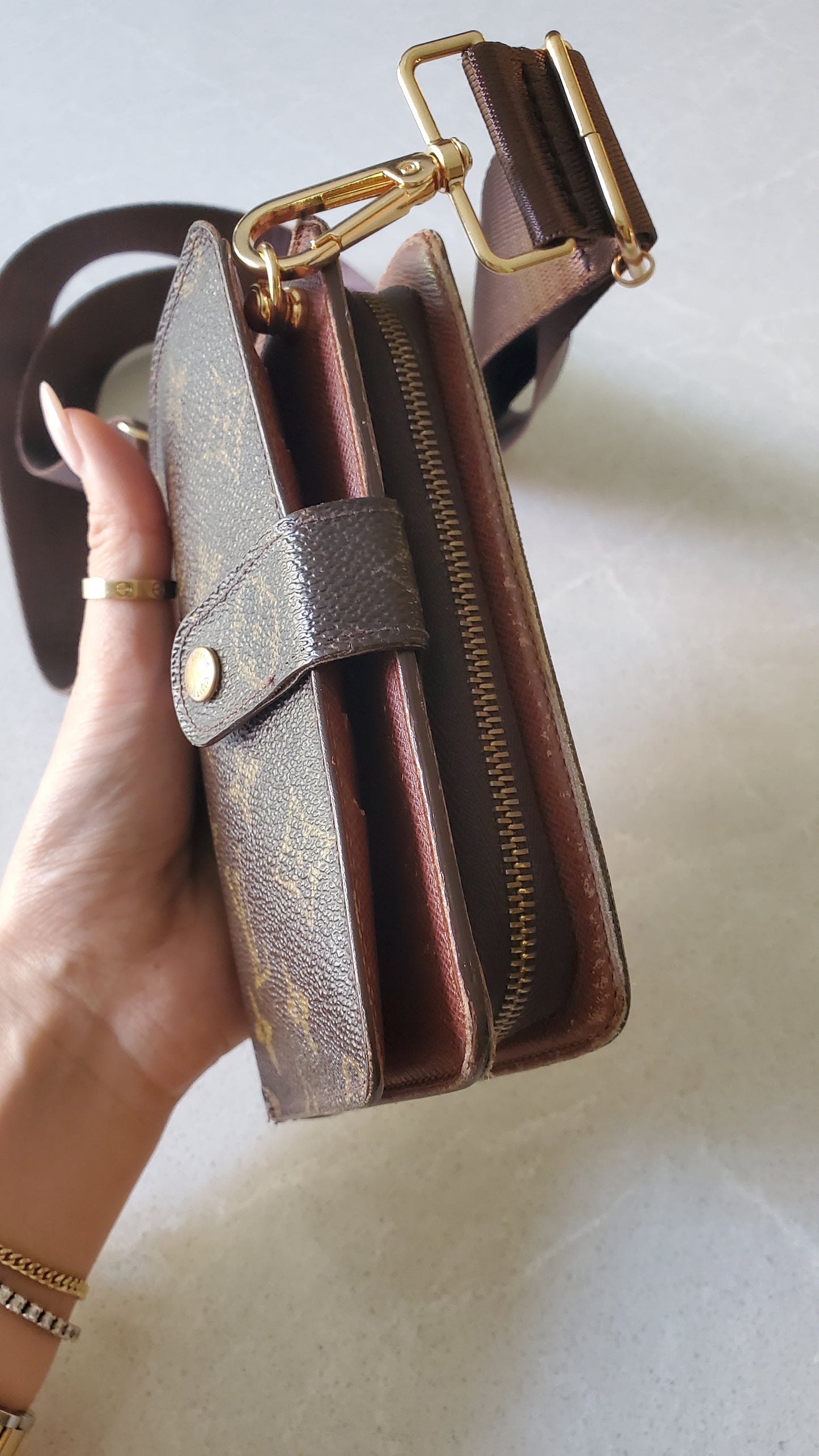 Authentic Vintage Louis Vuitton Upcycle Small Wallet on Strap
