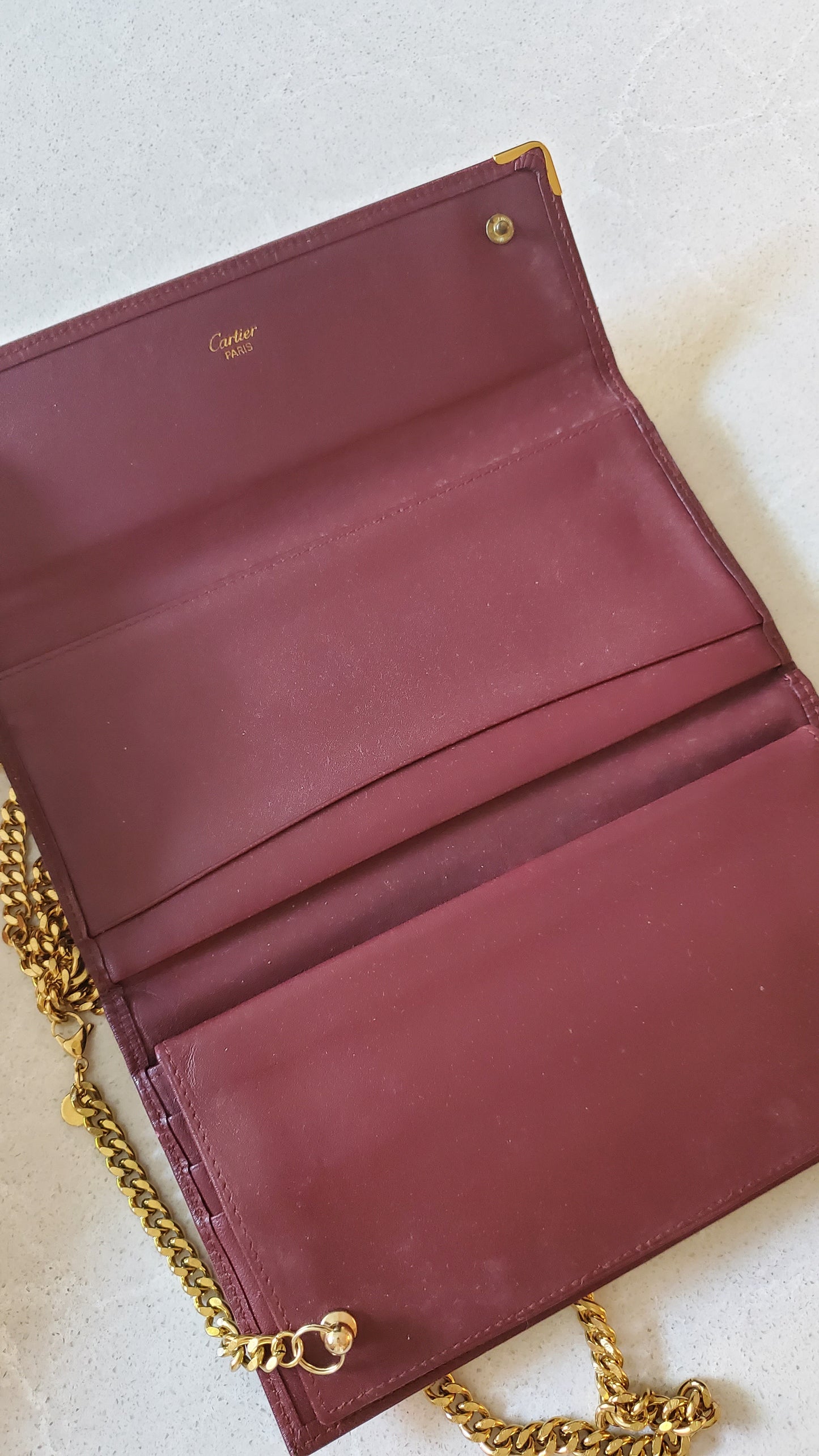 Authentic Vintage Cartier Upcycle Long Wallet on Chain