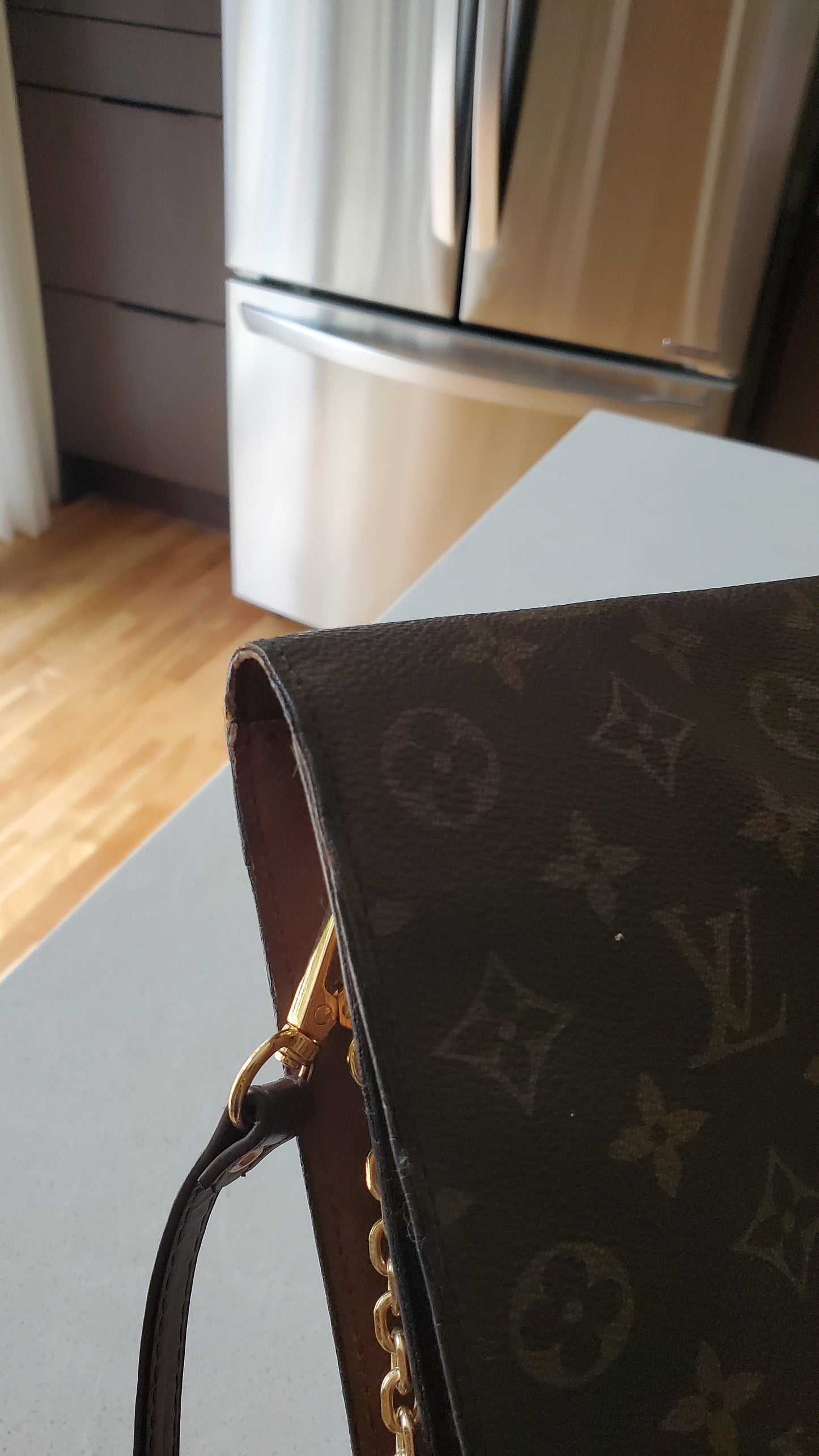 Authentic Vintage Louis Vuitton Upcycle (Large) Purse on Strap & Chain