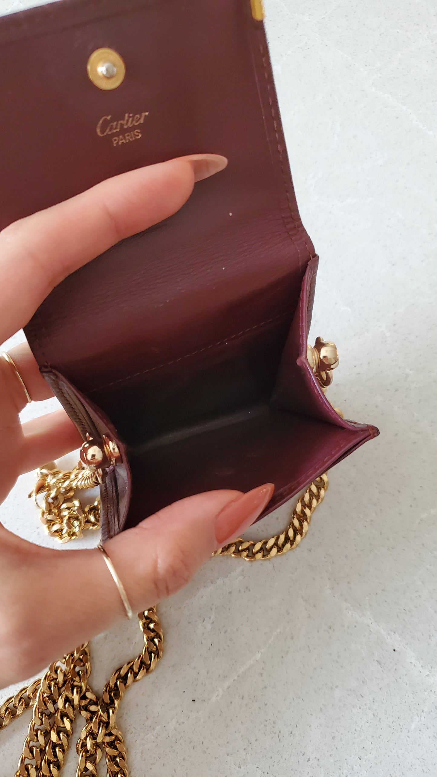Authentic Vintage Cartier Upcycle Mini Pouch on Chain