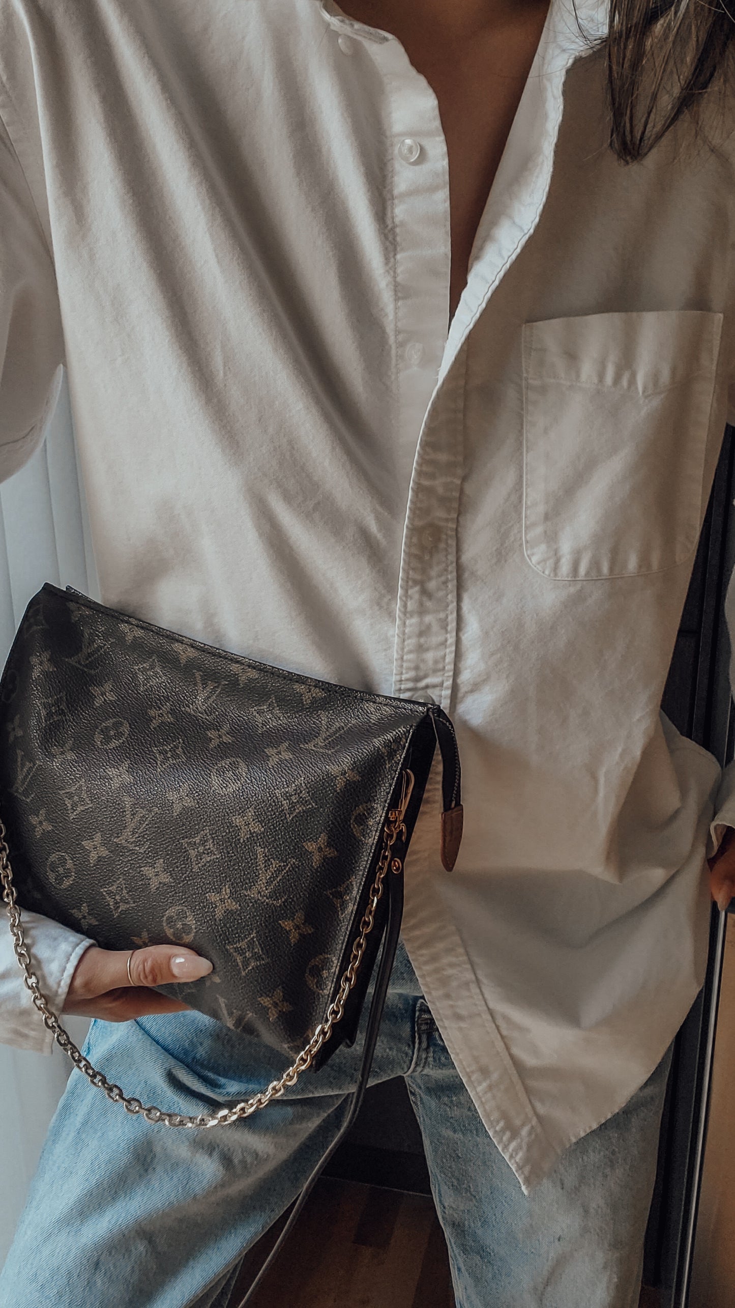 Authentic Vintage Louis Vuitton Upcycle Pouch on Chain & Strap
