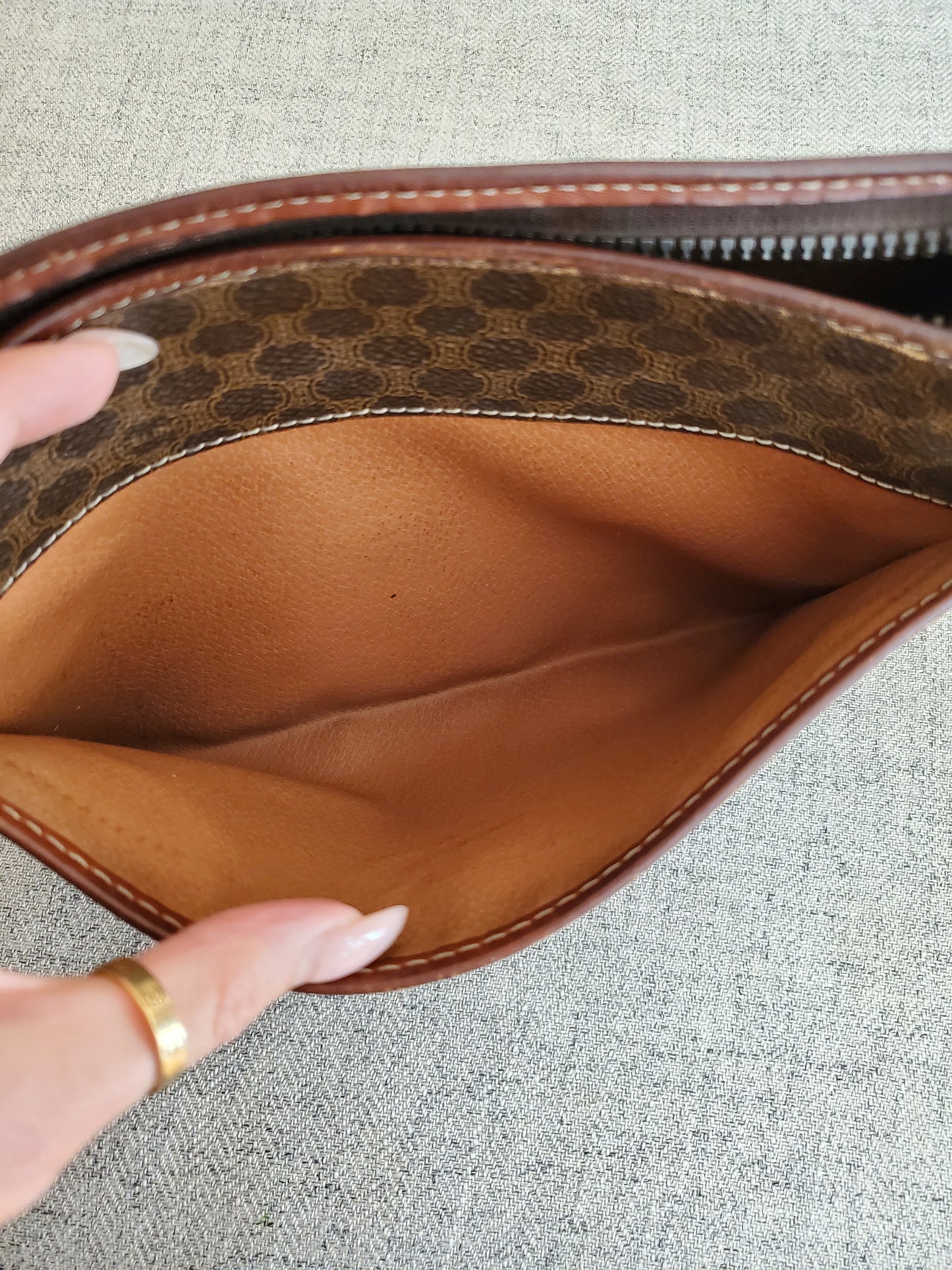 Authentic Vintage Celine Upcycle (Dark) Purse on Strap