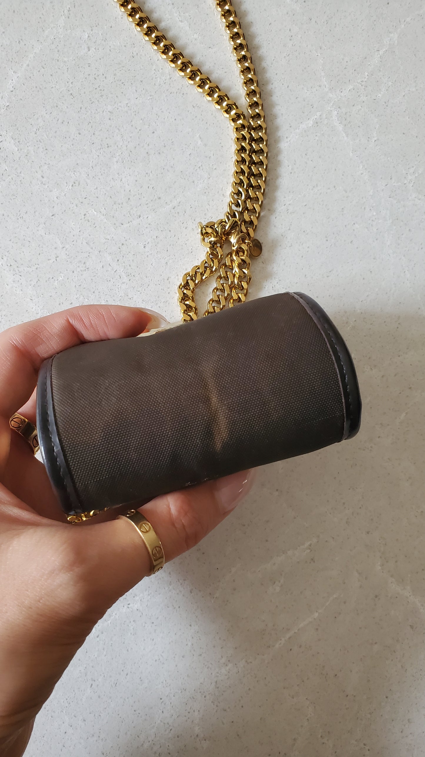 Authentic Vintage Dior Upcycle Versatile Black Mini Pouch on Chain