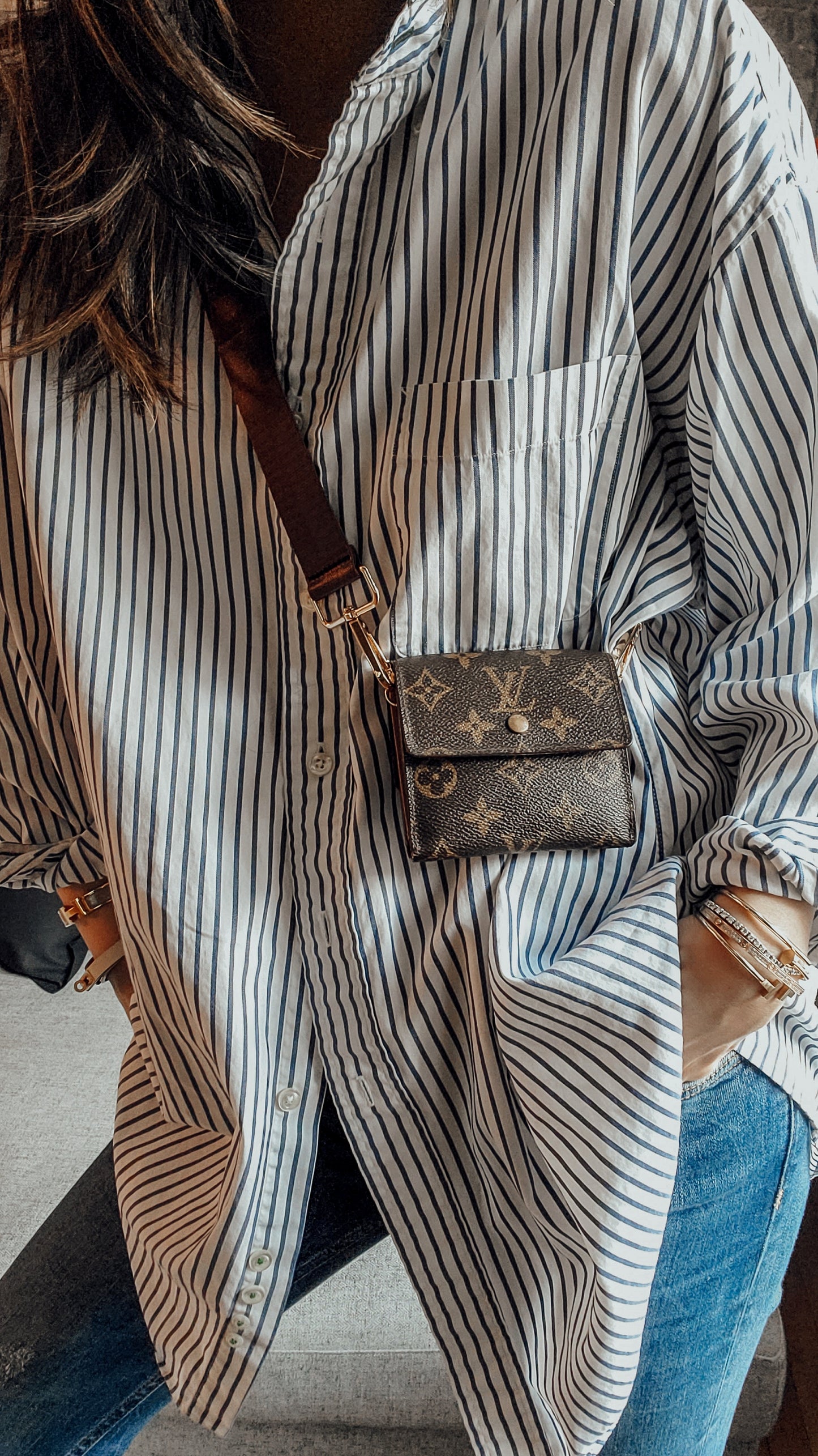Authentic Vintage Louis Vuitton (TH1916) Upcycle Small Wallet on Chain & Strap