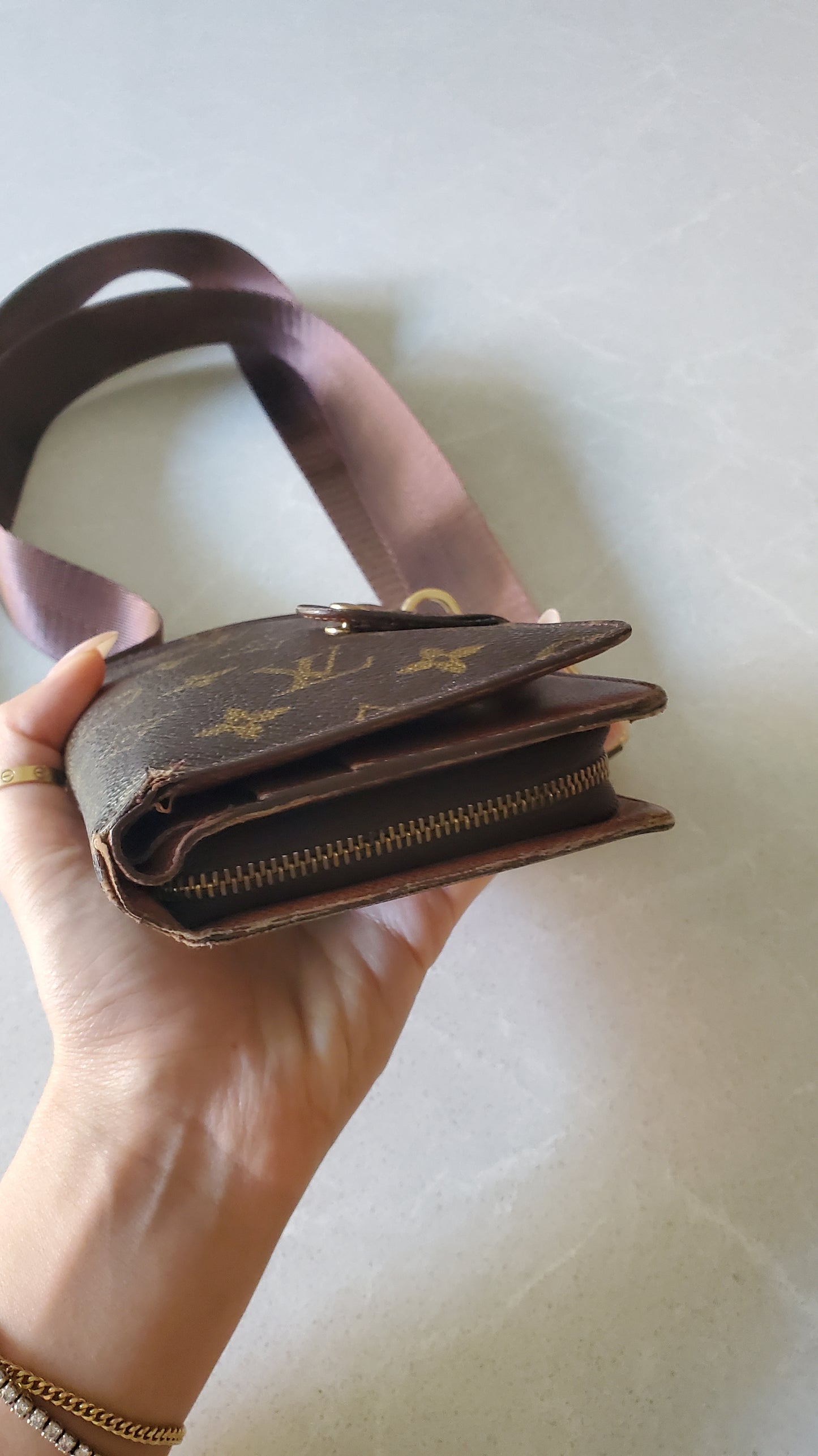 Authentic Vintage Louis Vuitton Upcycle Small Wallet on Strap