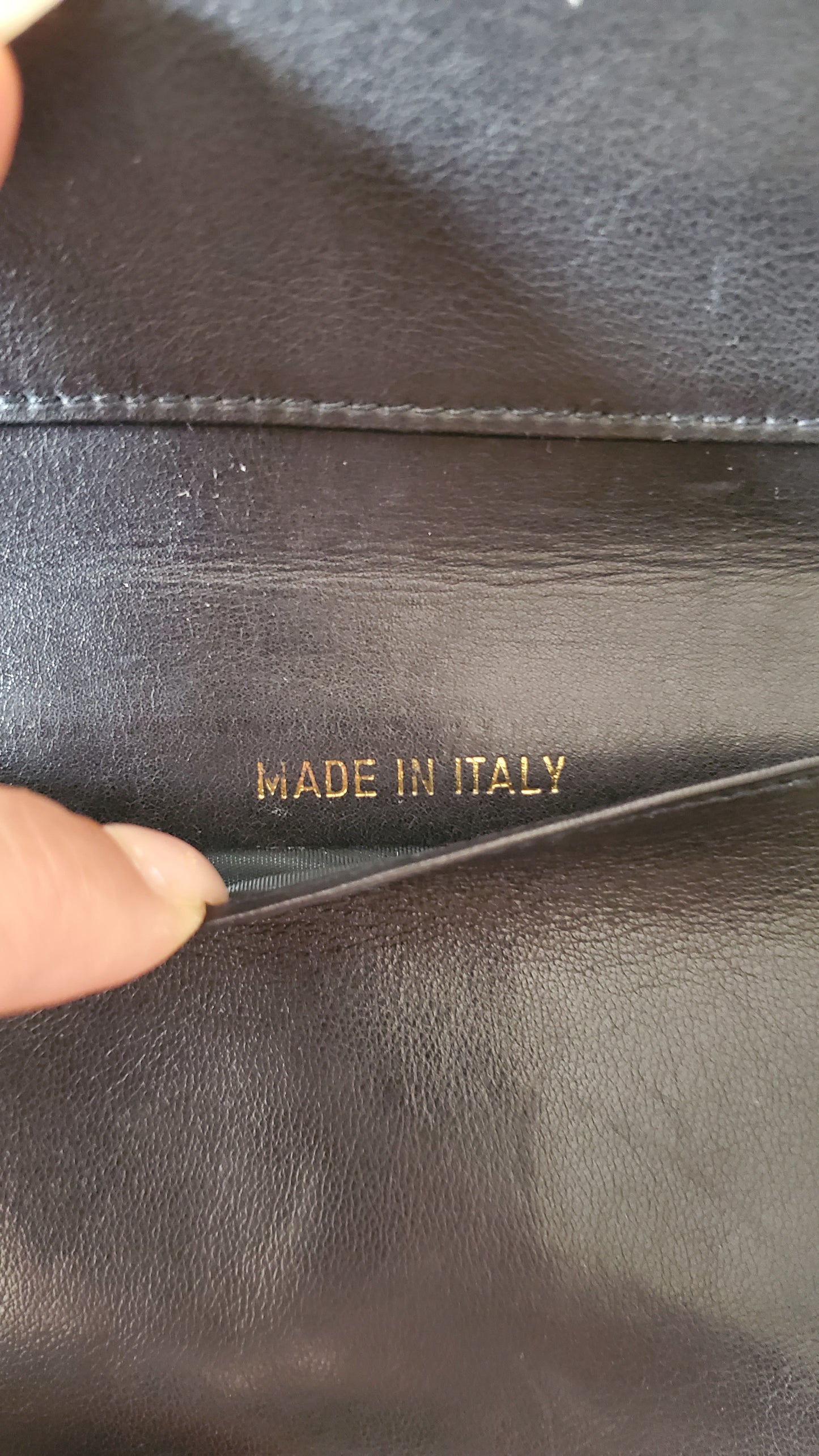 Authentic Chanel Black Patent Flat Flap Wallet