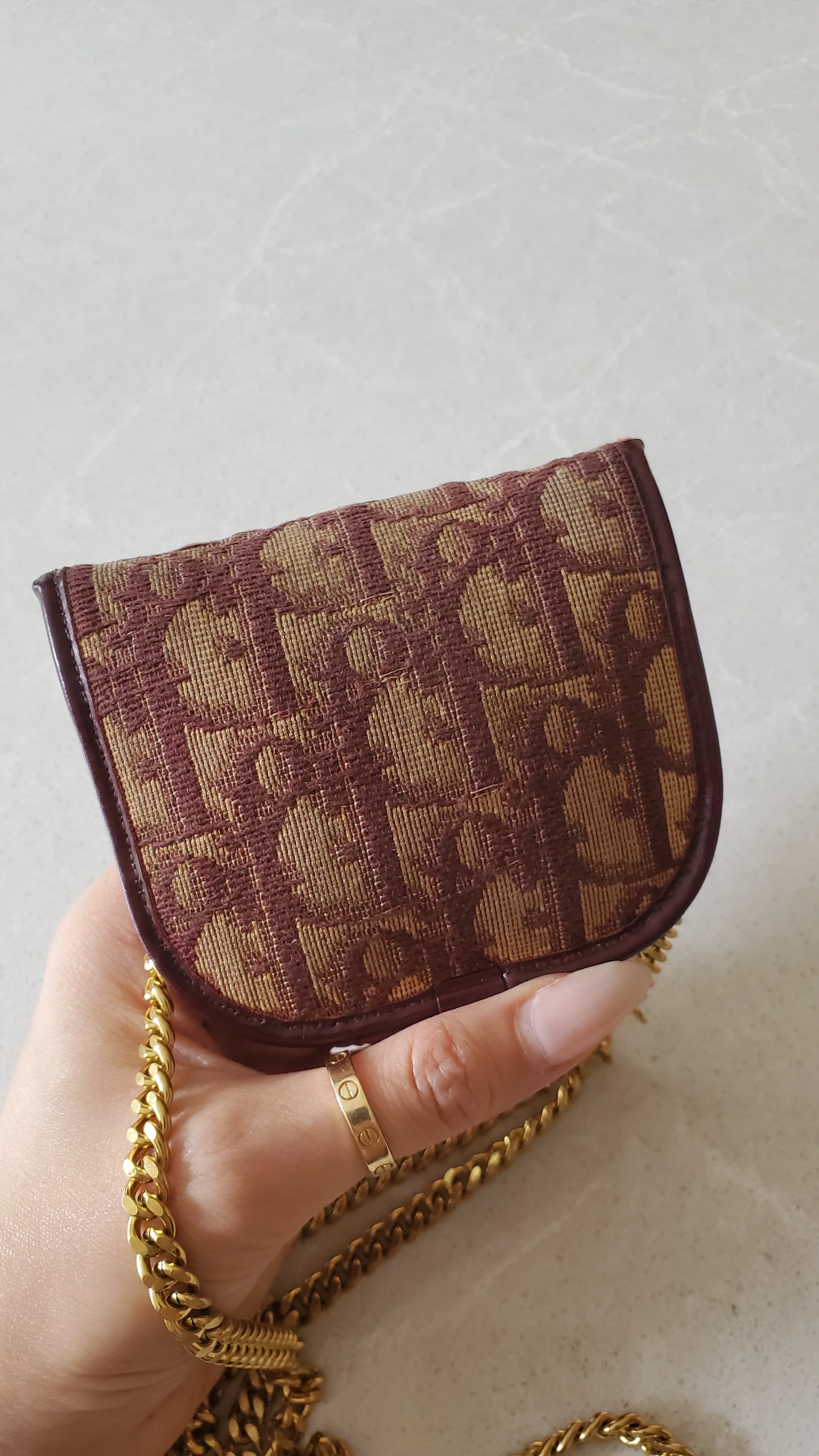 Authentic Vintage Dior Upcycle Versatile Mini Pouch on Chain