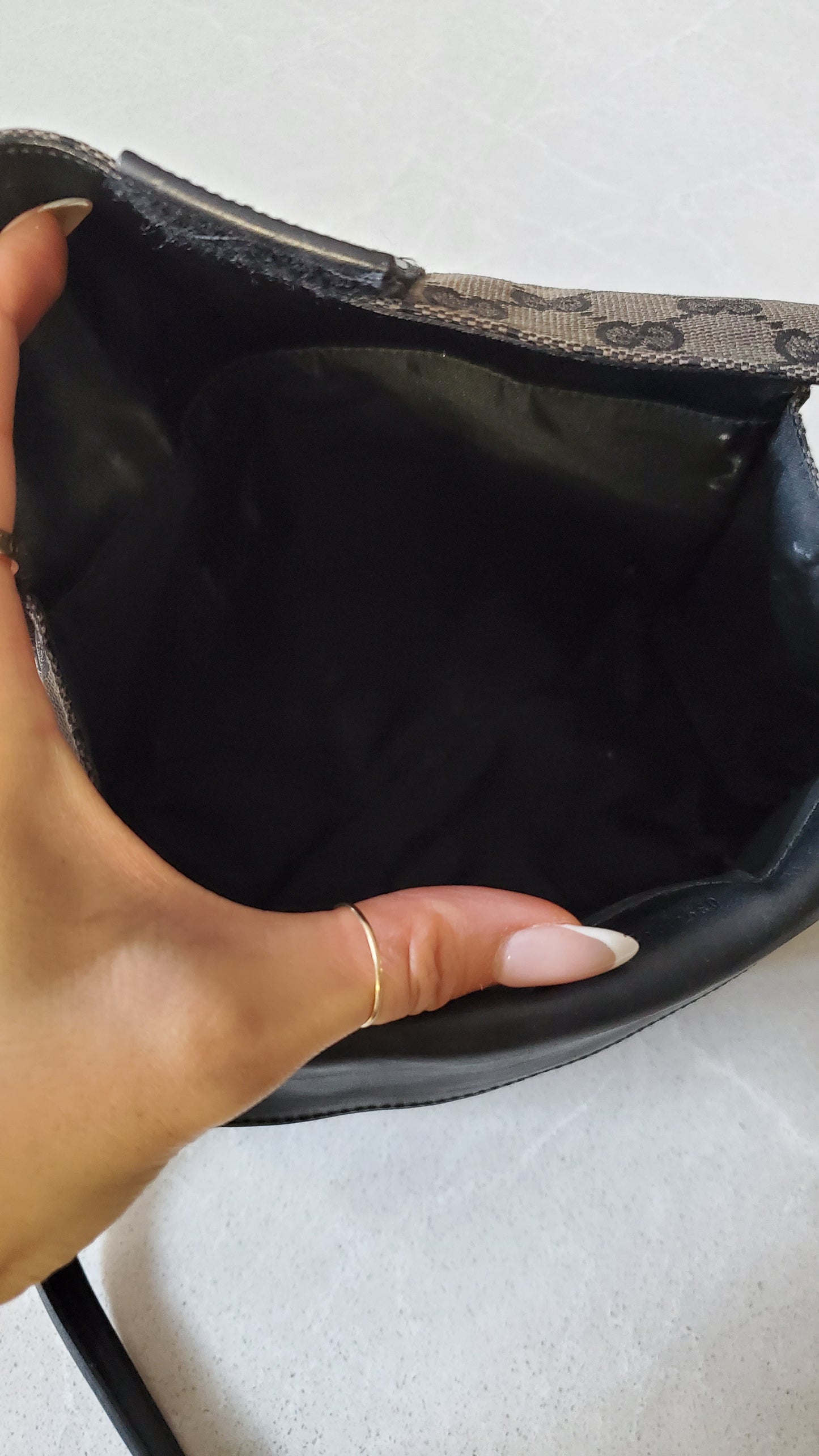 Authentic Gucci Upcycle Black Monogram Purse with Strap