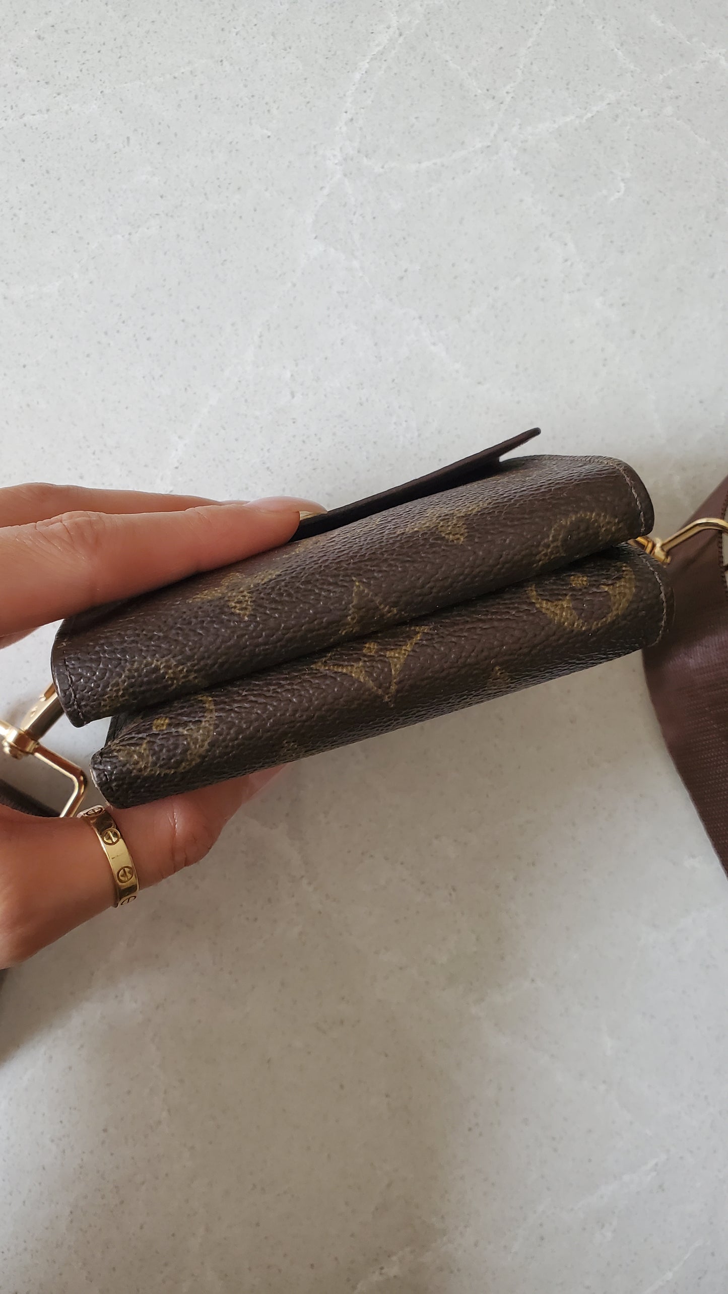 Authentic Vintage Louis Vuitton (TH1916) Upcycle Small Wallet on Chain & Strap
