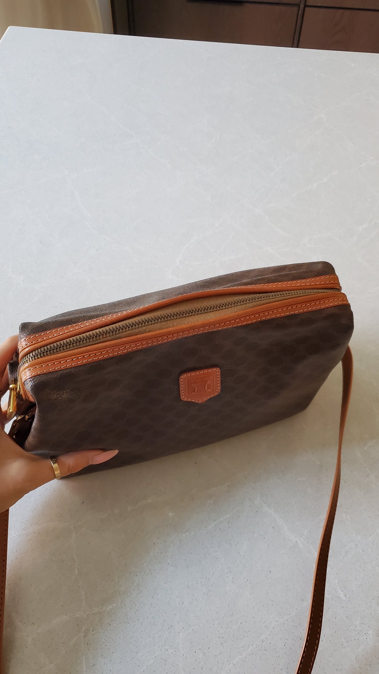 Authentic Vintage Celine Upcycle Medium Pouch on Strap