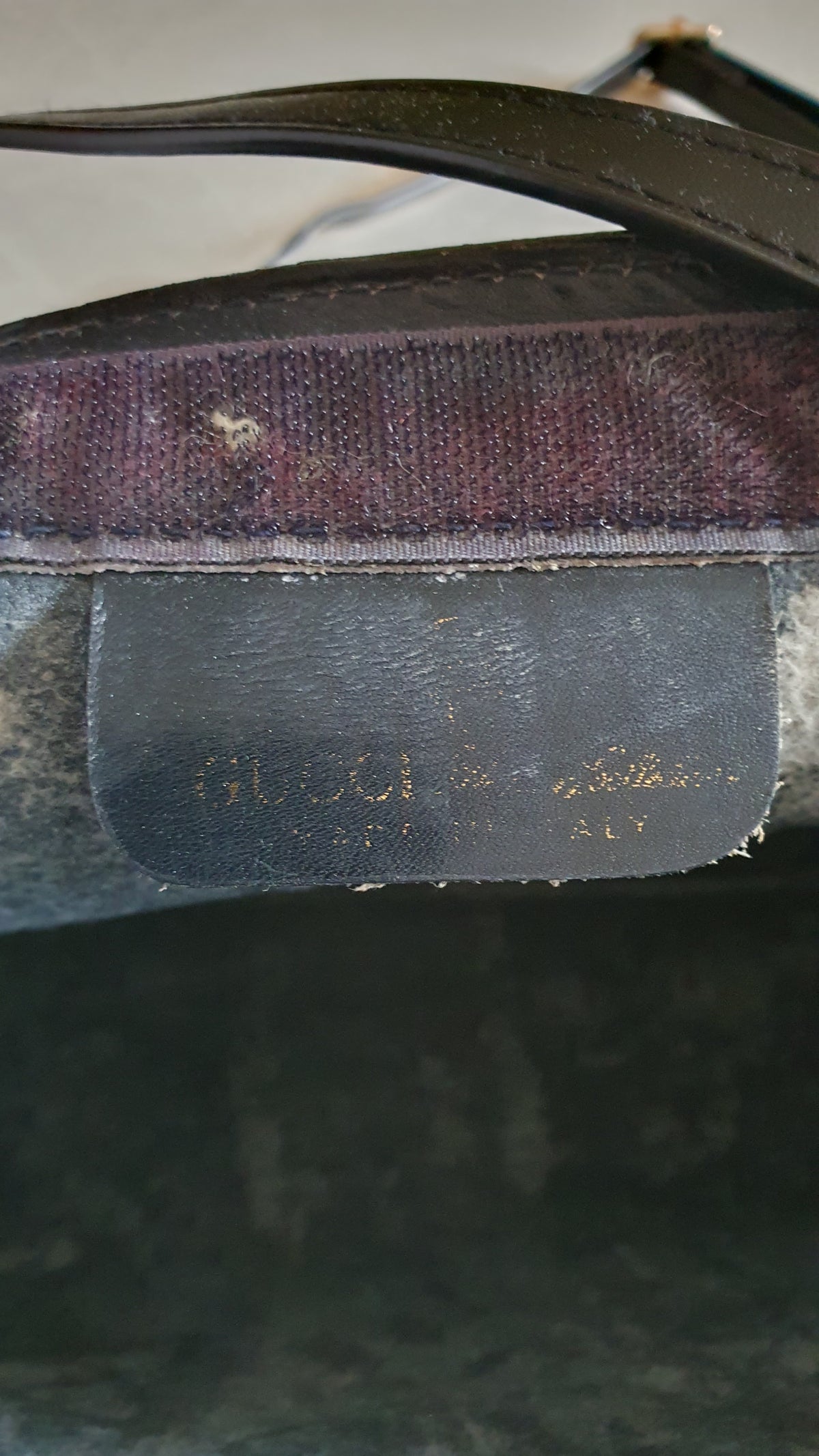 Authentic Vintage Gucci Upcycle Dark Navy Purse (with velcro closing) with Straps and Chain