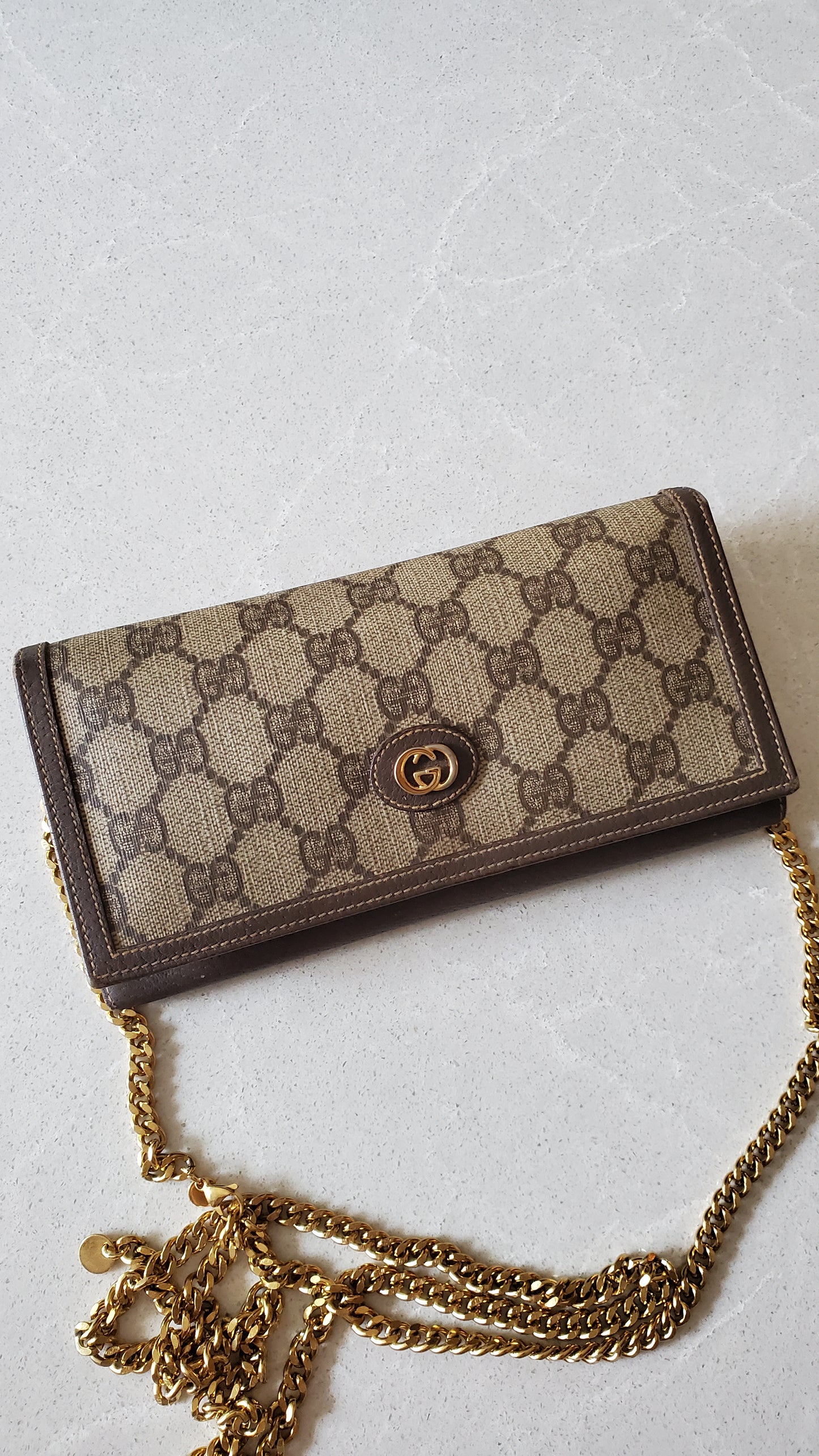 Authentic Vintage Gucci Upcycle Long Wallet on Chain & Strap