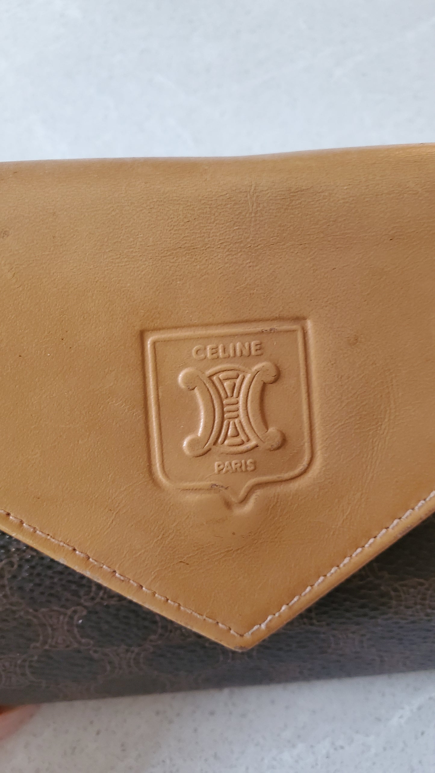 Authentic Vintage Celine Upcycle Long Wallet on Pearl Strap