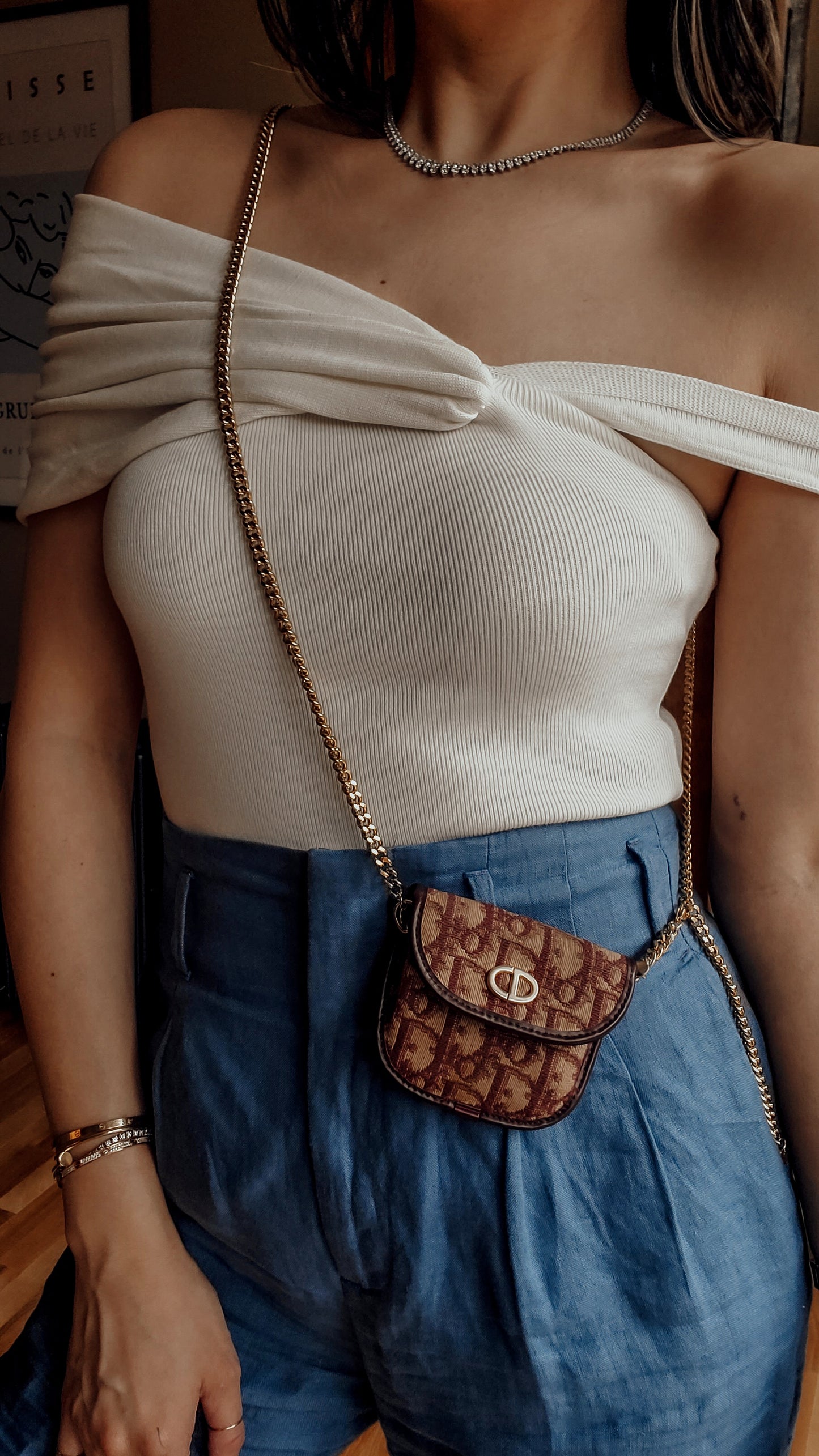Authentic Vintage Dior Upcycle Versatile Mini Pouch on Chain