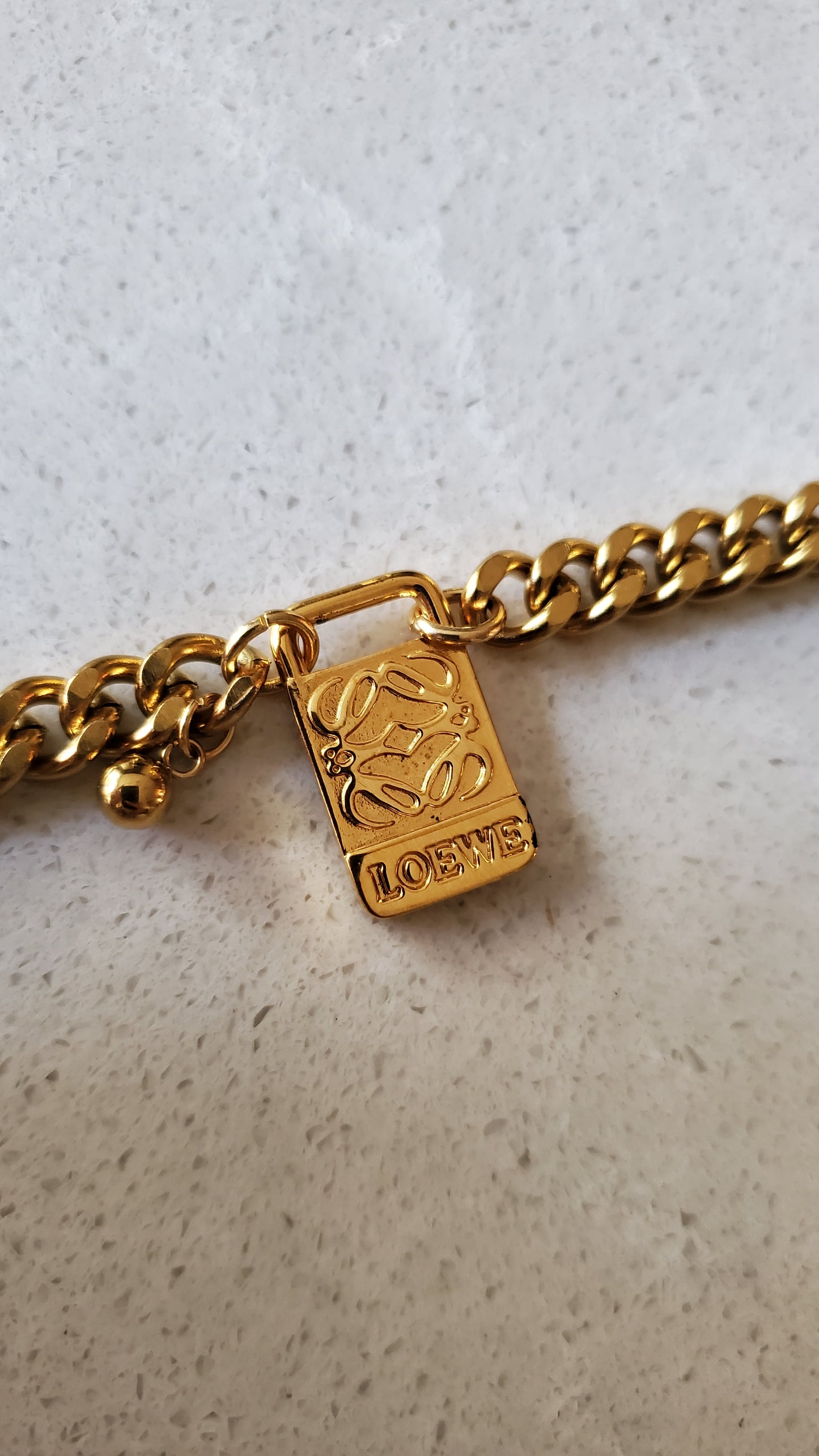 Authentic Loewe Upcycle Gold Cuban Bracelet