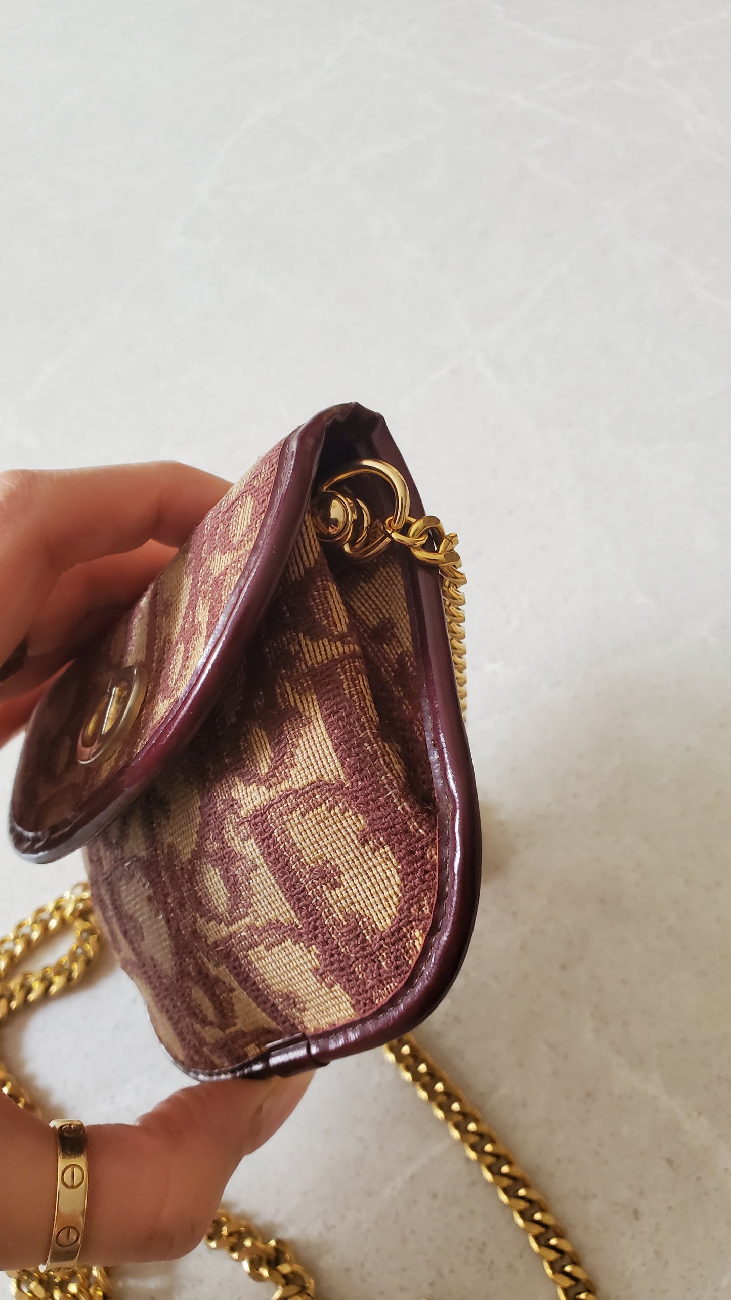 Authentic Vintage Dior Upcycle Versatile Mini Pouch on Chain