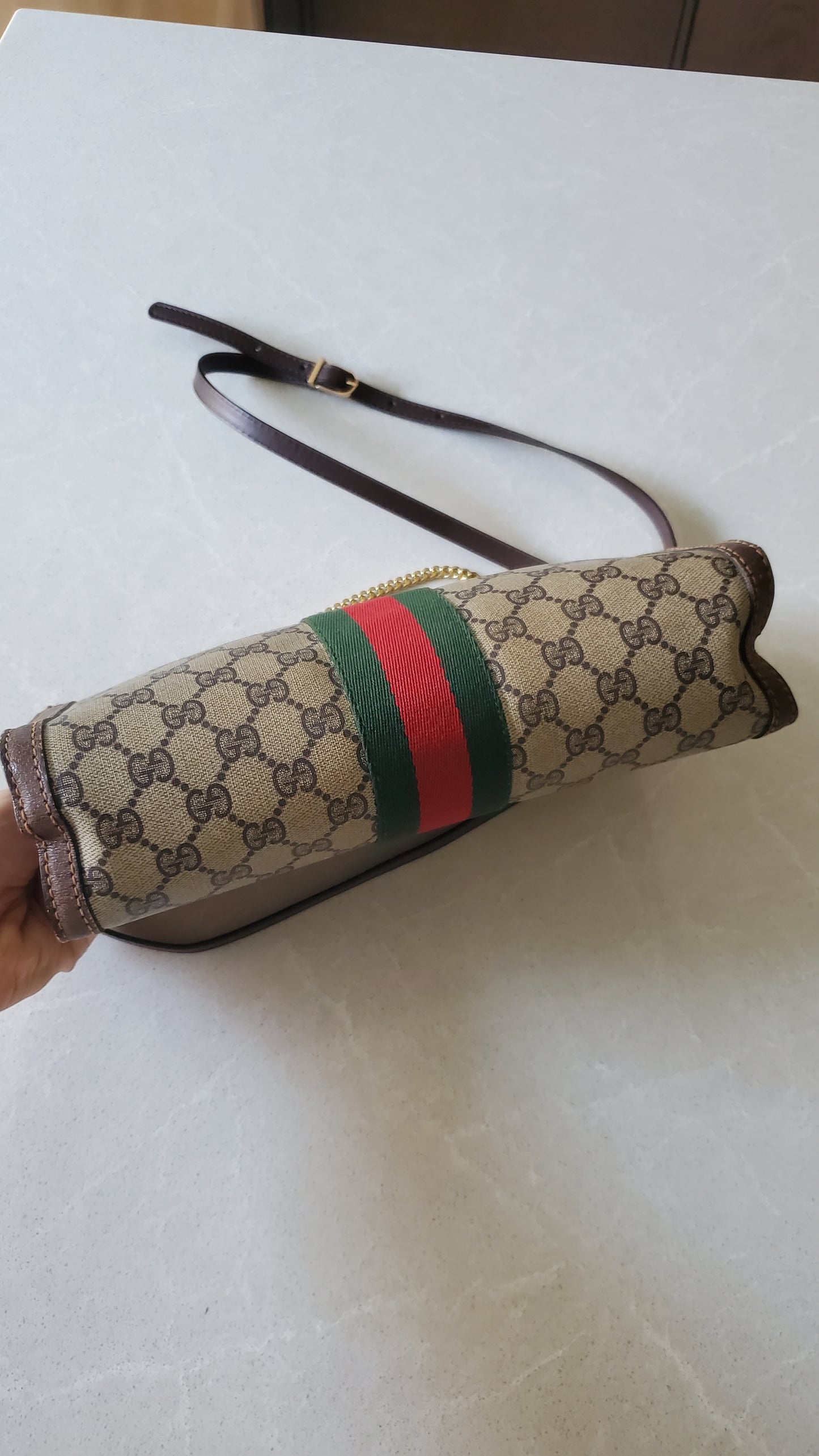 Authentic Vintage Gucci Upcycle Purse on Strap and Chain