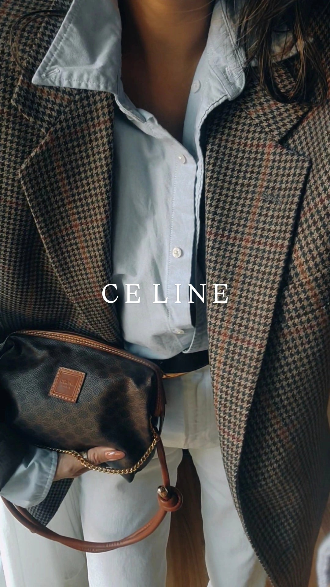 Authentic Vintage Celine Upcycle Purse on Strap & Chain