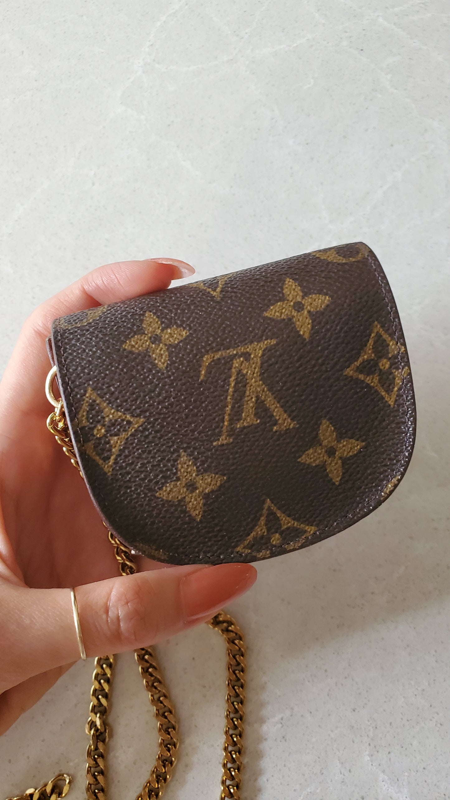 Authentic Vintage Louis Vuitton Upcycle Mini Pouch on Chain