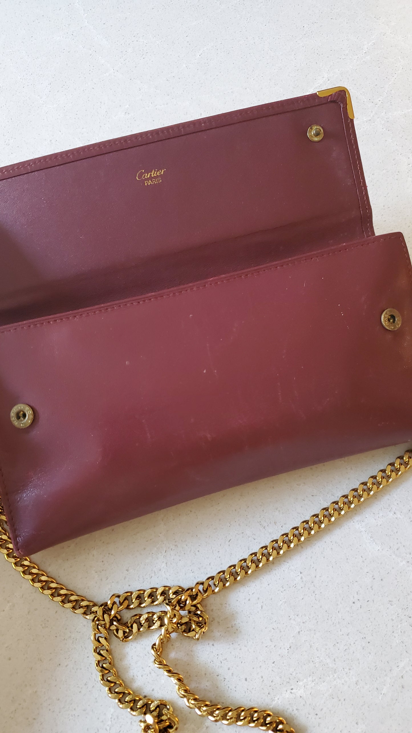 Authentic Vintage Cartier Upcycle Long Wallet on Chain