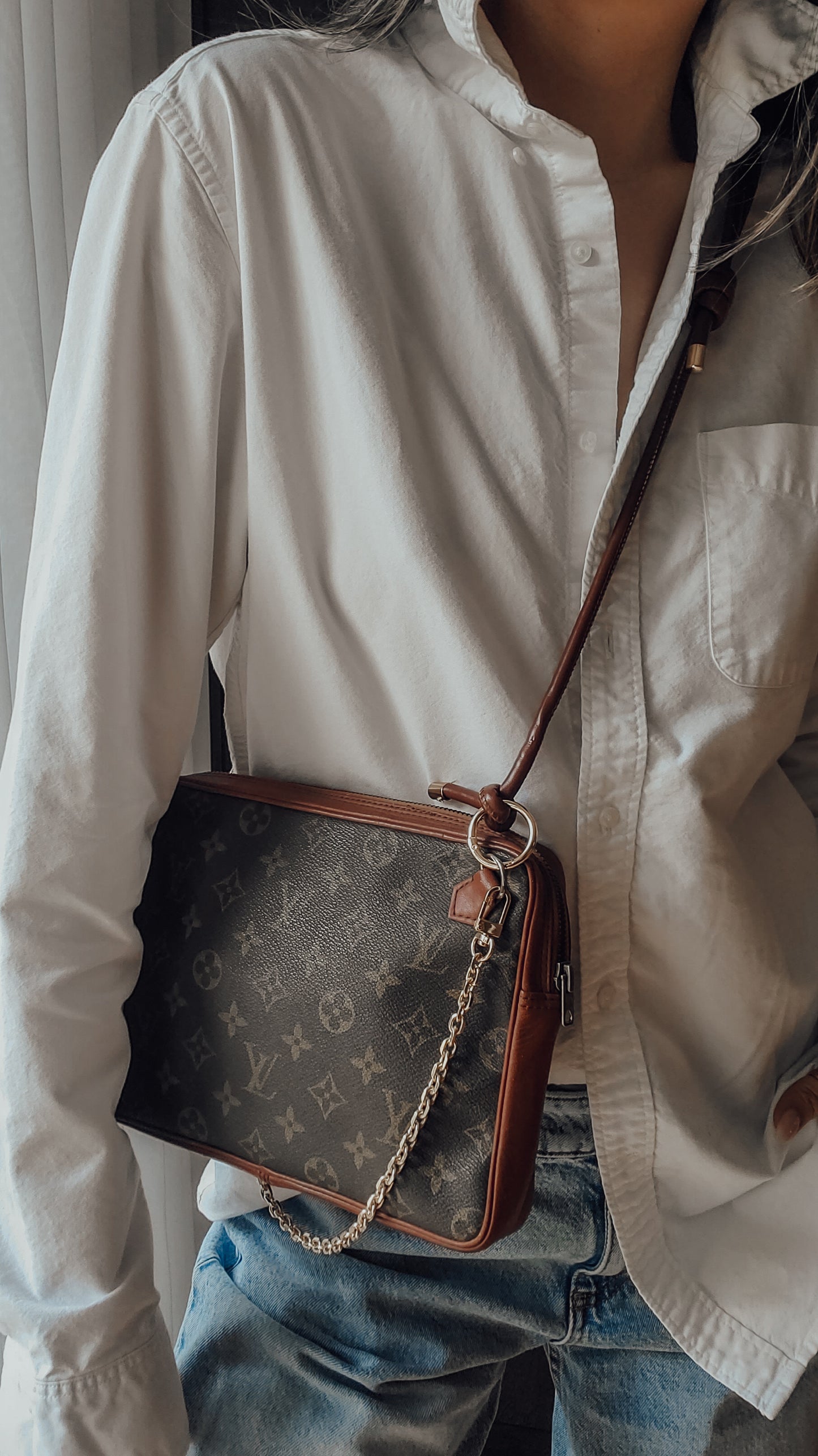 Authentic Vintage Louis Vuitton Upcycle Purse on Chain & Strap