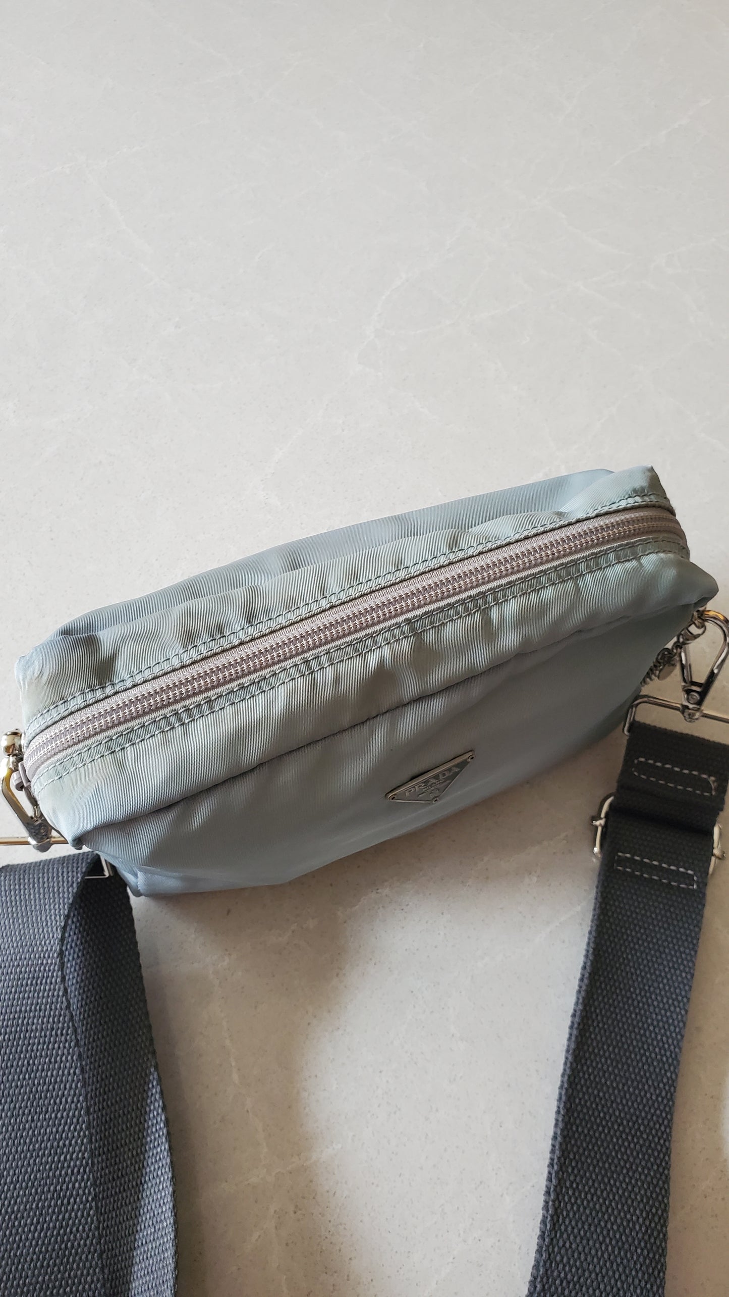 Authentic Prada Upcycle Nylon Pouch on Chain & Strap