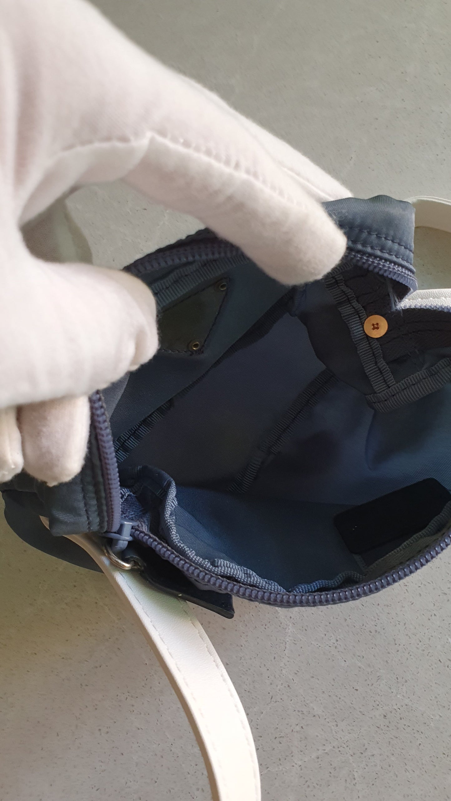 Authentic Prada Upcycle Blue Pouch with Strap