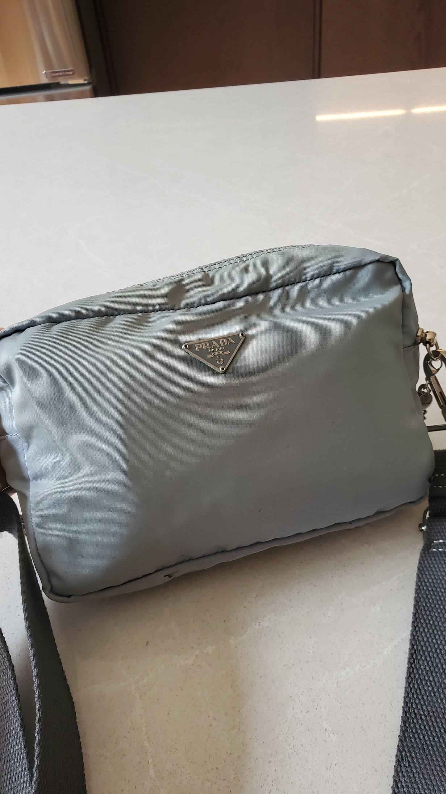 Authentic Prada Upcycle Nylon Pouch on Chain & Strap