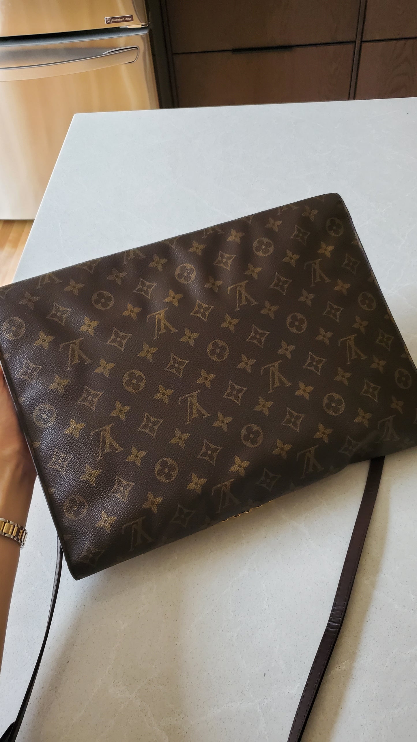 Authentic Vintage Louis Vuitton Upcycle (Large) Purse on Strap & Chain