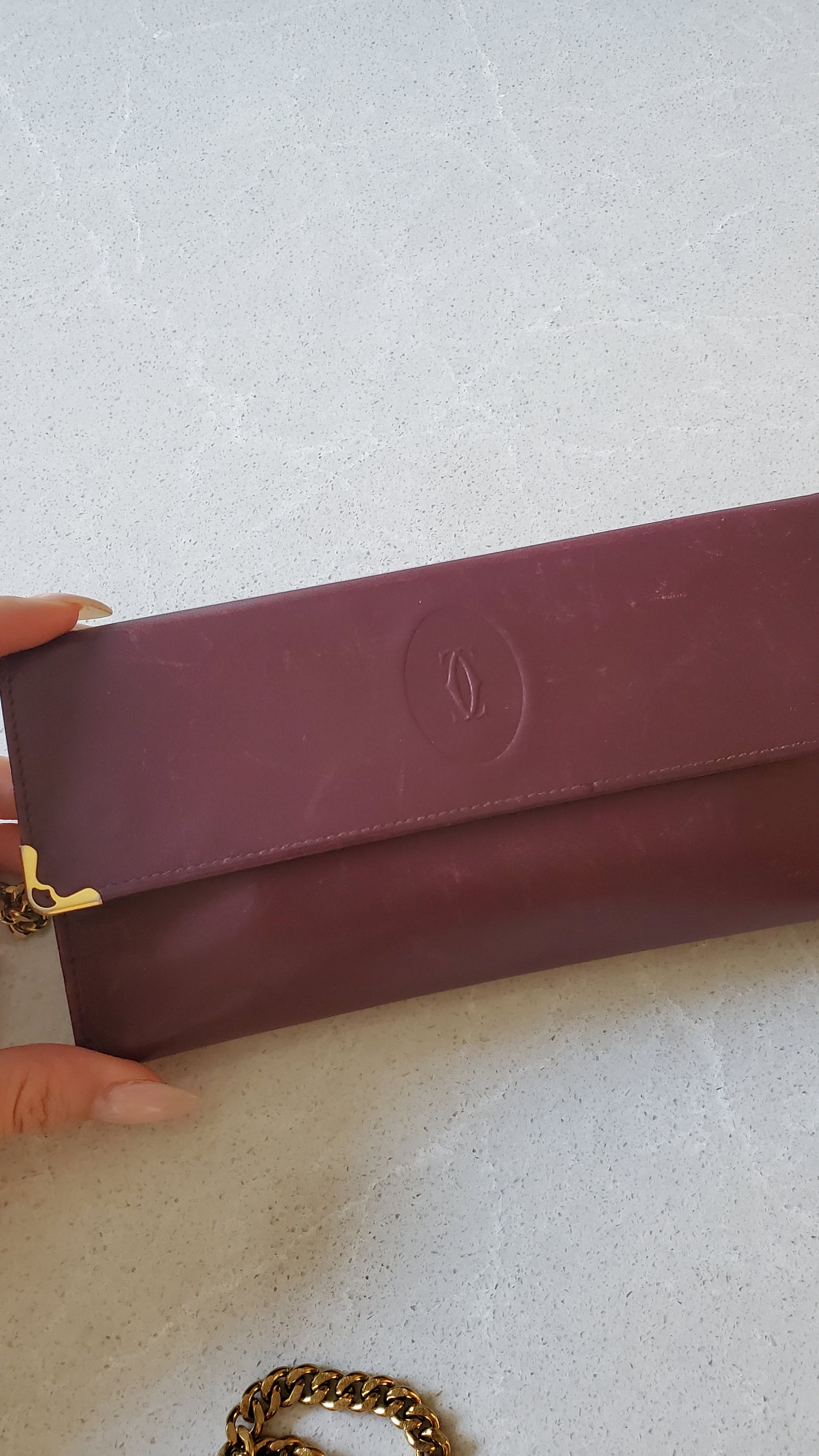 Authentic Vintage Cartier Upcycle Long Wallet on Chain