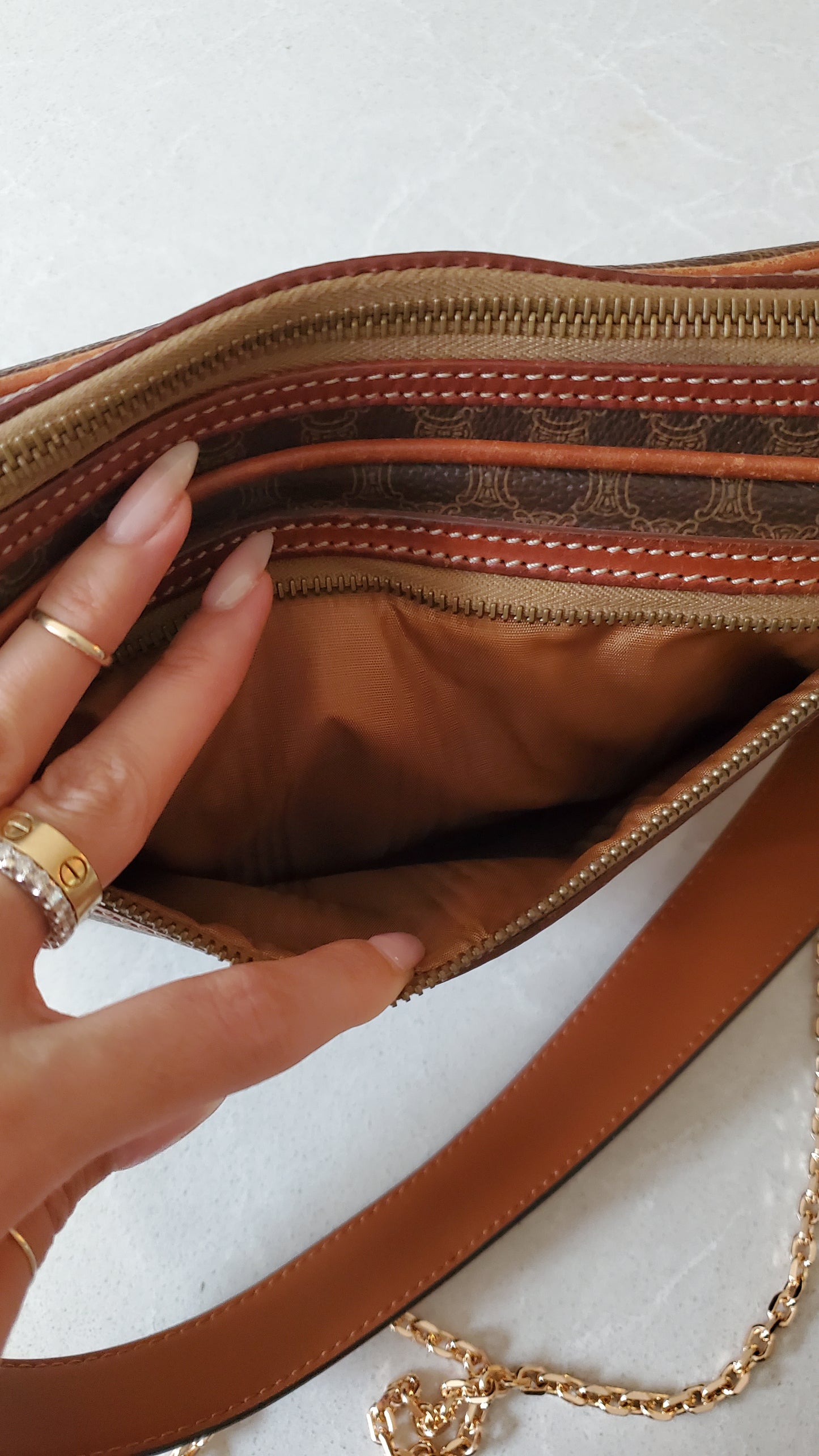 Authentic Vintage Celine Upcycle Purse on Chain & Strap