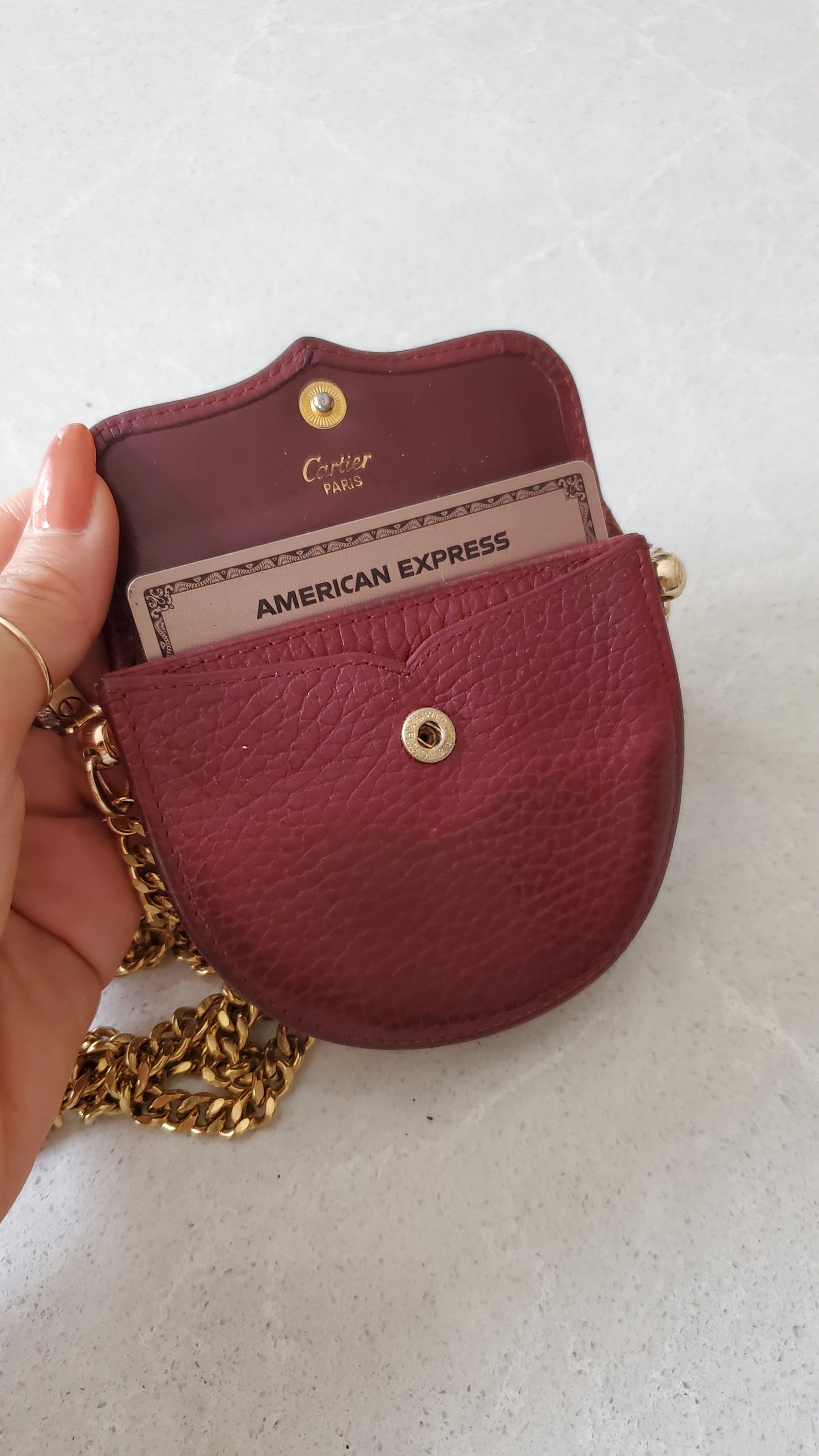 Authentic Vintage Cartier (1/2) Upcycle Mini Pouch on Chain