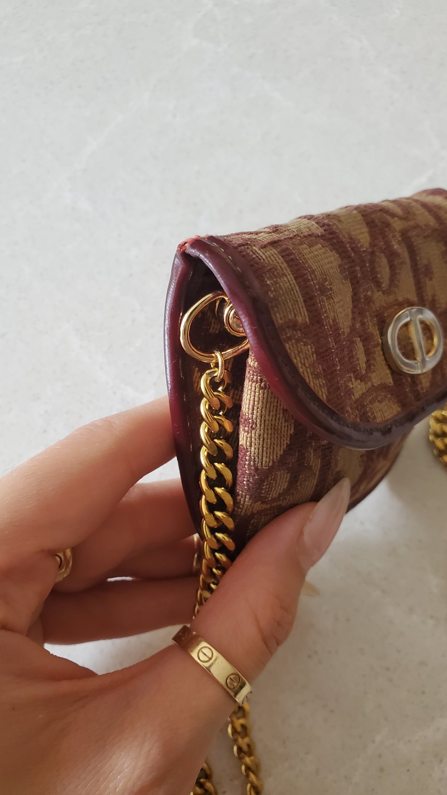 Authentic Vintage Dior Upcycle Versatile Mini Pouch on Chain