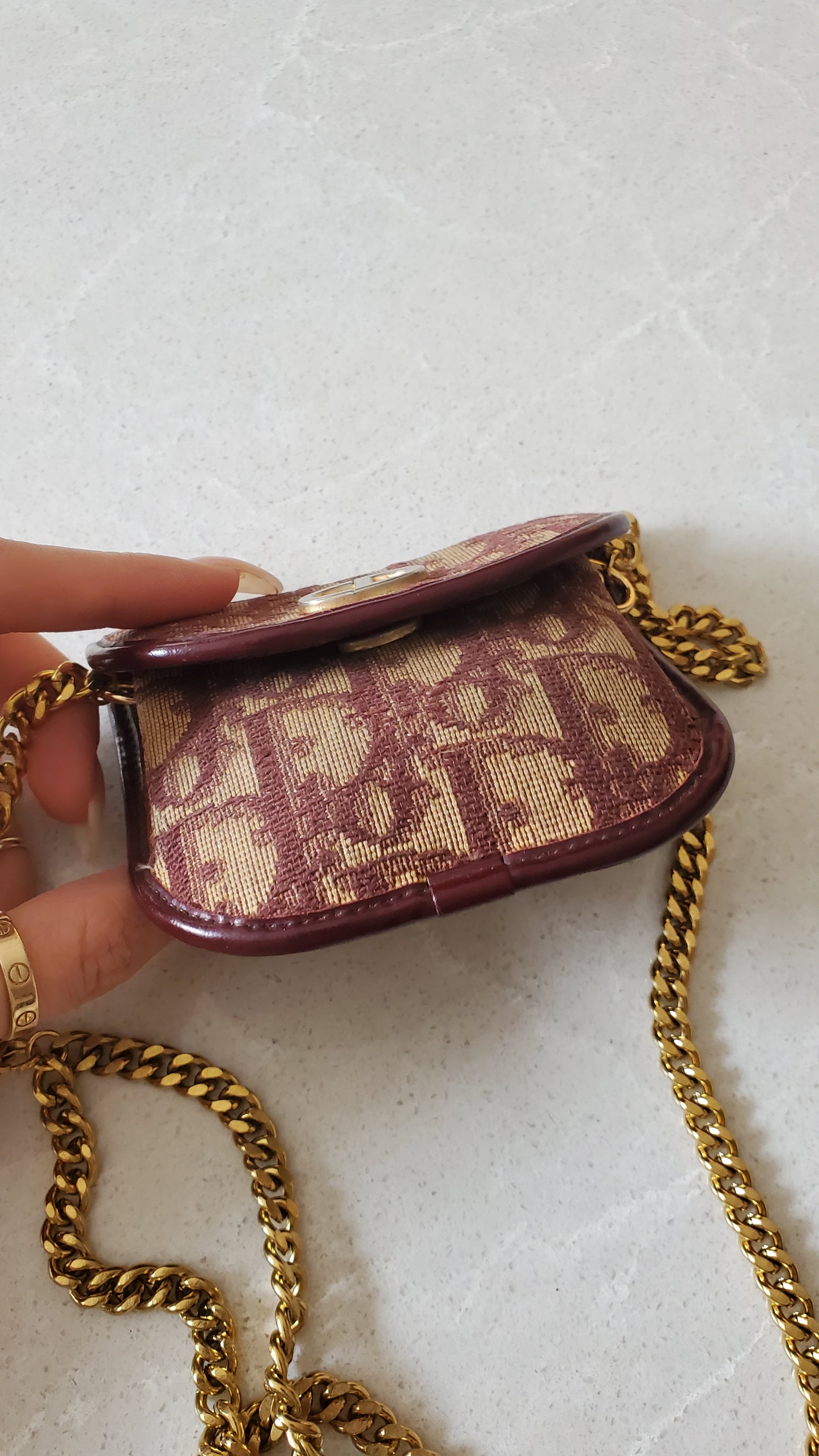 Authentic Vintage Dior Upcycle Versatile Mini Pouch on Chain