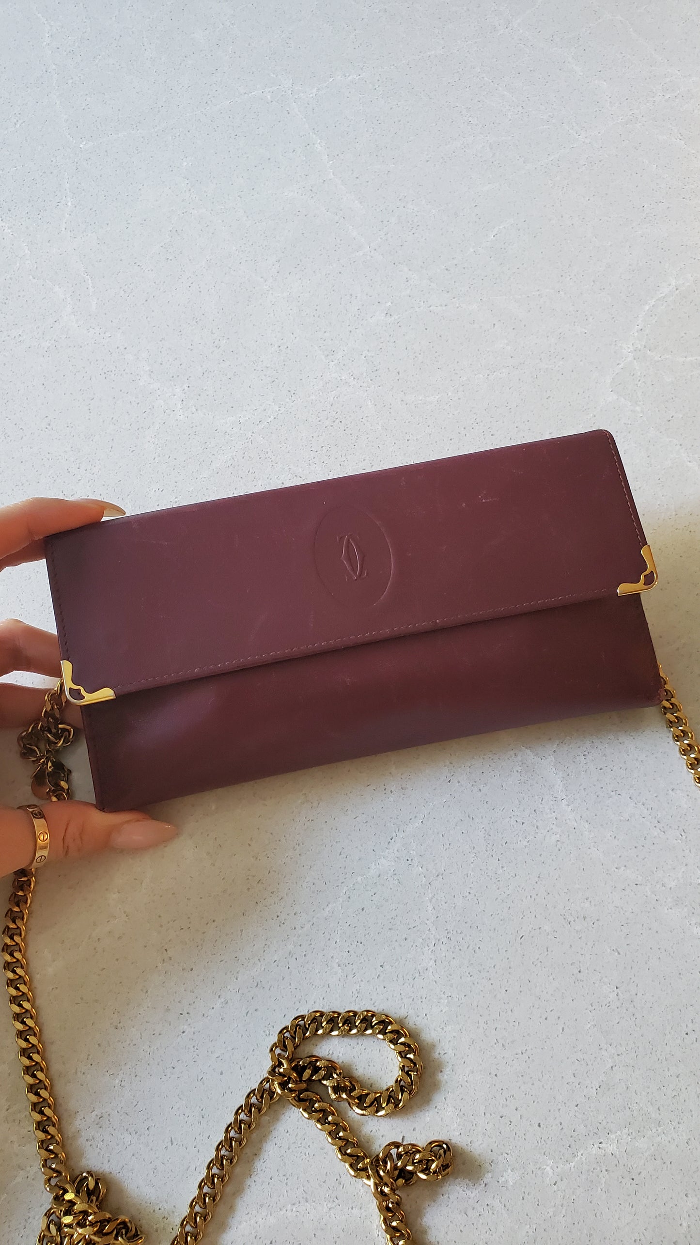 Authentic Vintage Cartier Upcycle Long Wallet on Chain