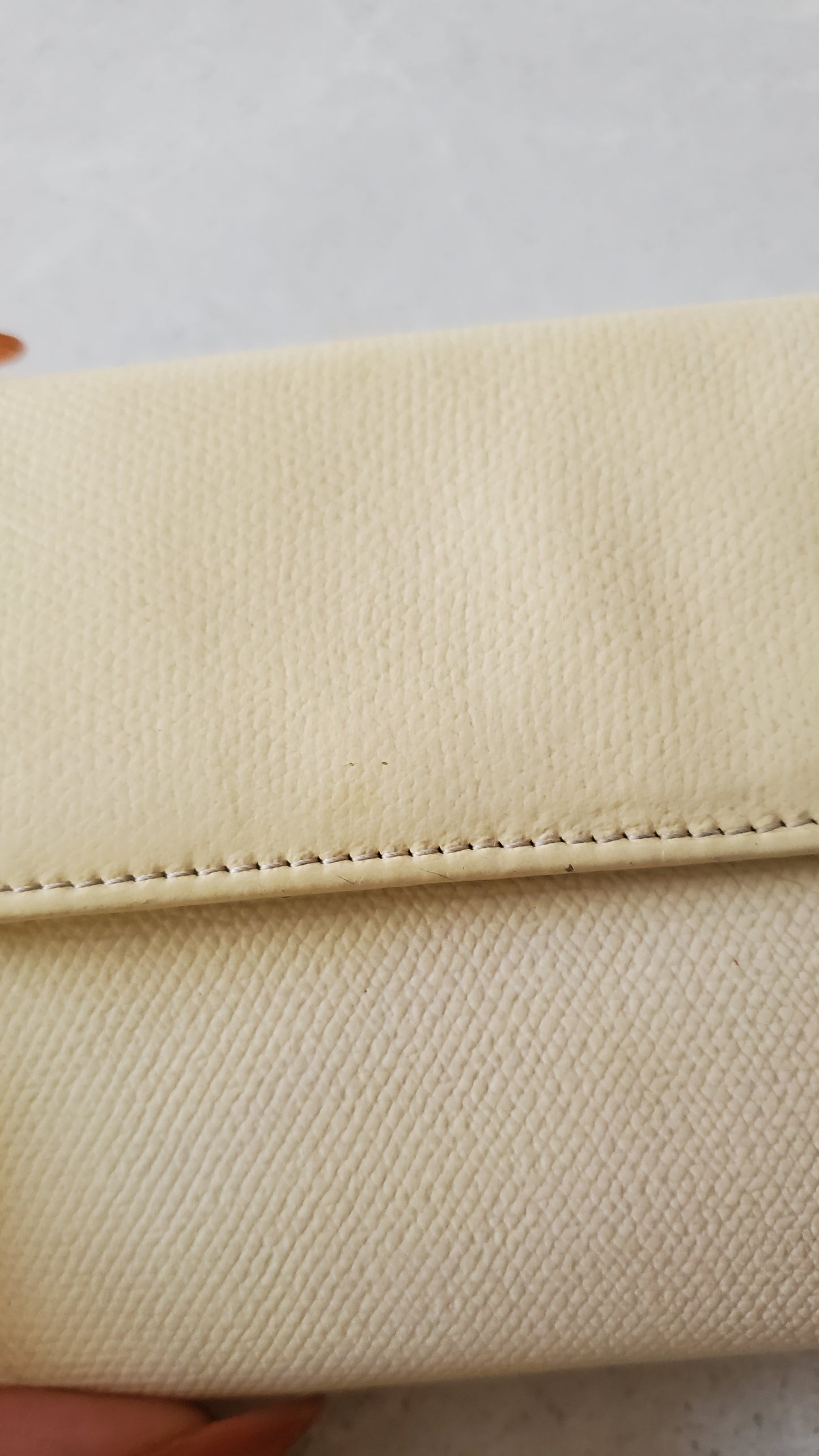 Authentic Vintage Chanel Upcycle Cream Caviar Wallet on Strap
