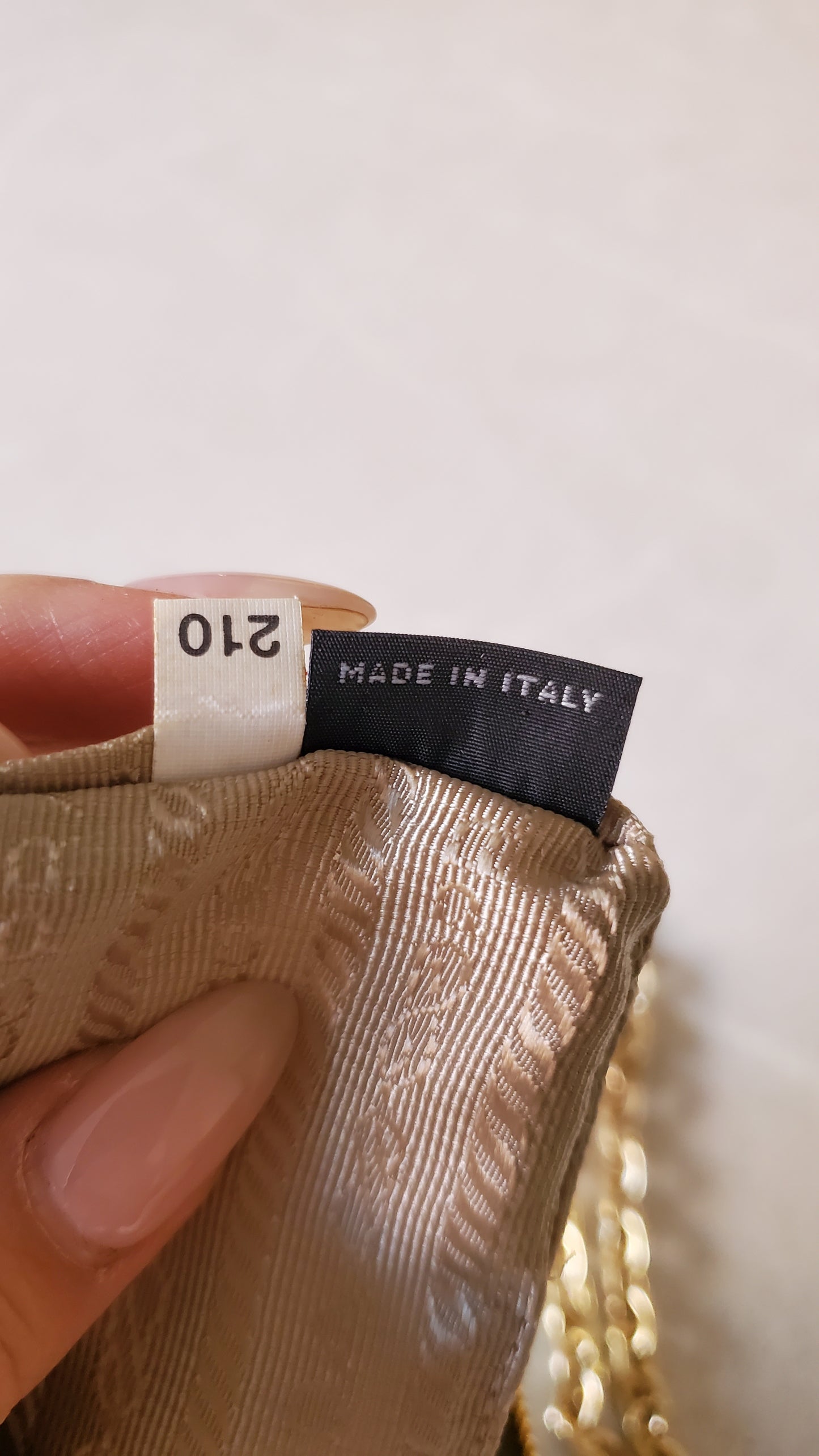 Authentic Prada Upcycle Green Fabric Pouch on Chains