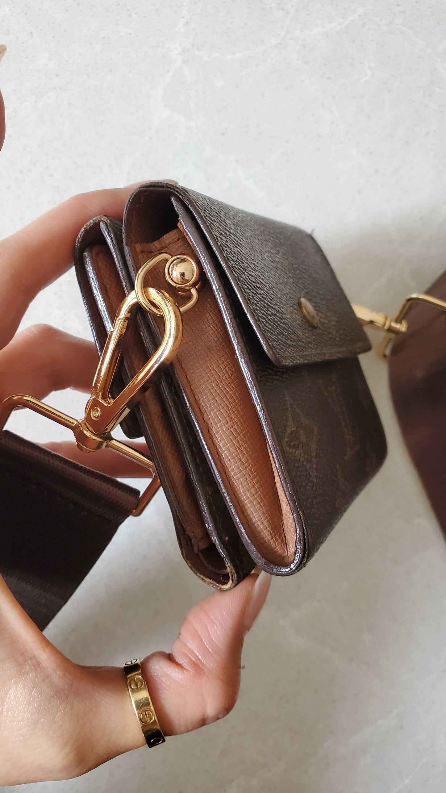Authentic Vintage Louis Vuitton (TH1916) Upcycle Small Wallet on Chain & Strap